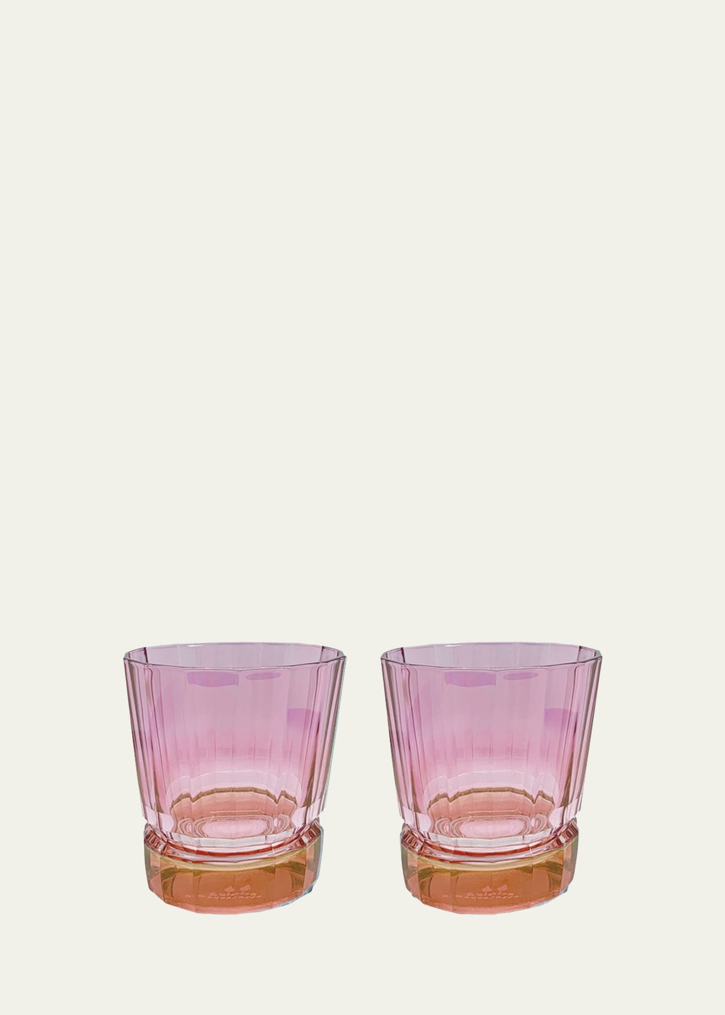 Luisa Beccaria Pink Shaded Short Glass Tumblers, Set Of 2 In 113s Shaded From