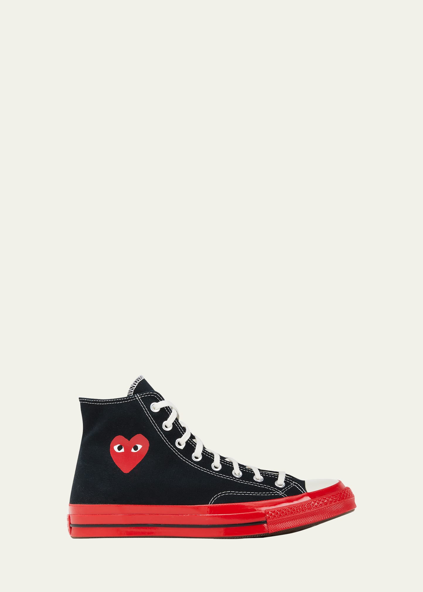 Shop Comme Des Garçons Play X Converse Red Sole Canvas High-top Sneakers In Black