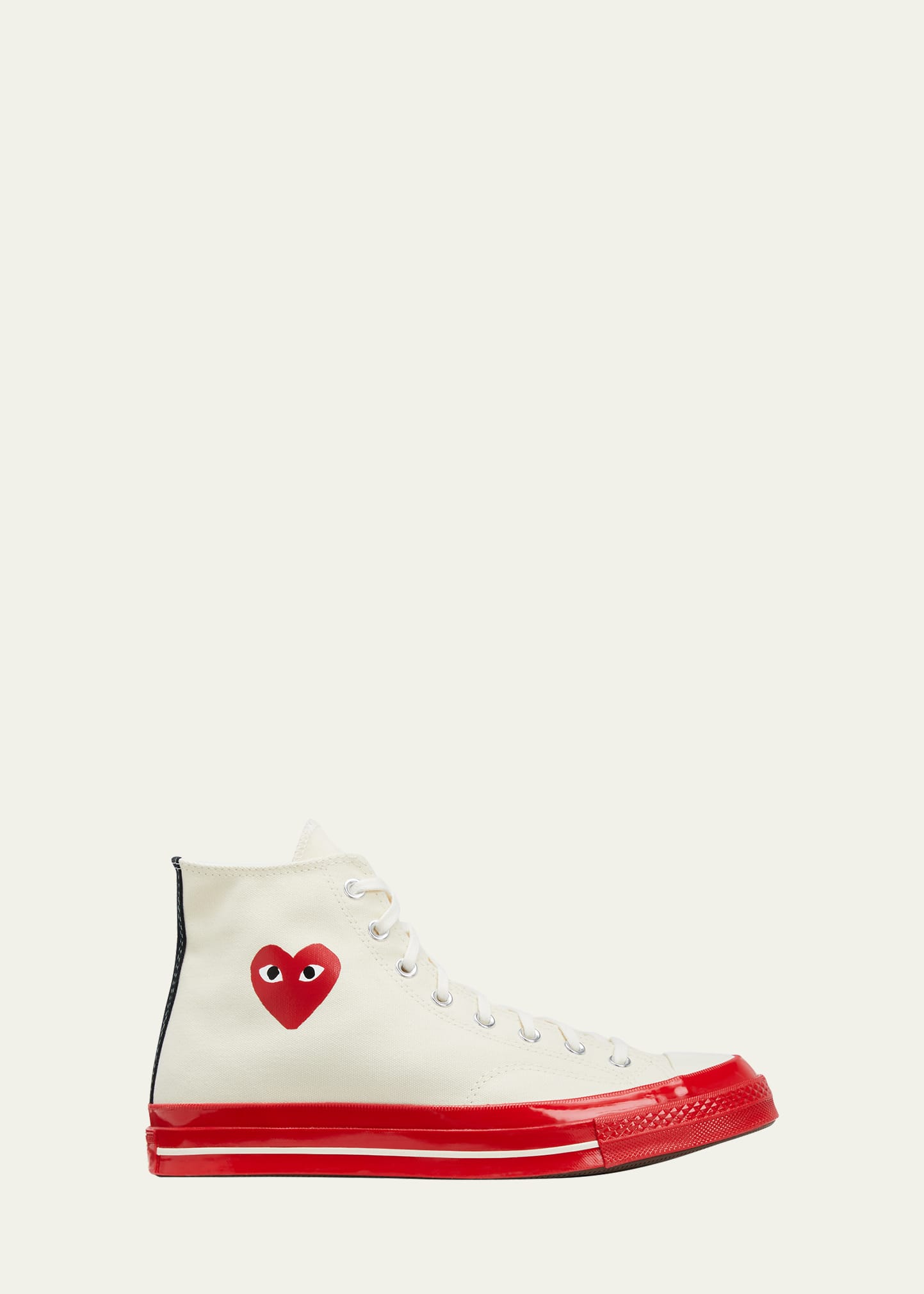 Shop Comme Des Garçons Play X Converse Red Sole Canvas High-top Sneakers In White