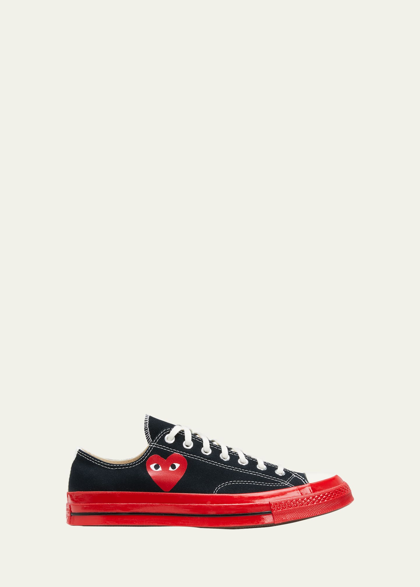 Comme Des Garçons Play X Converse Red Sole Canvas Low-top Sneakers In Black