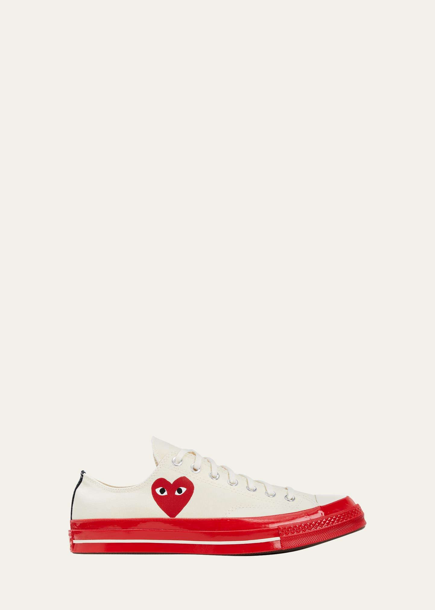 Shop Comme Des Garçons Play X Converse Red Sole Canvas Low-top Sneakers In Off White