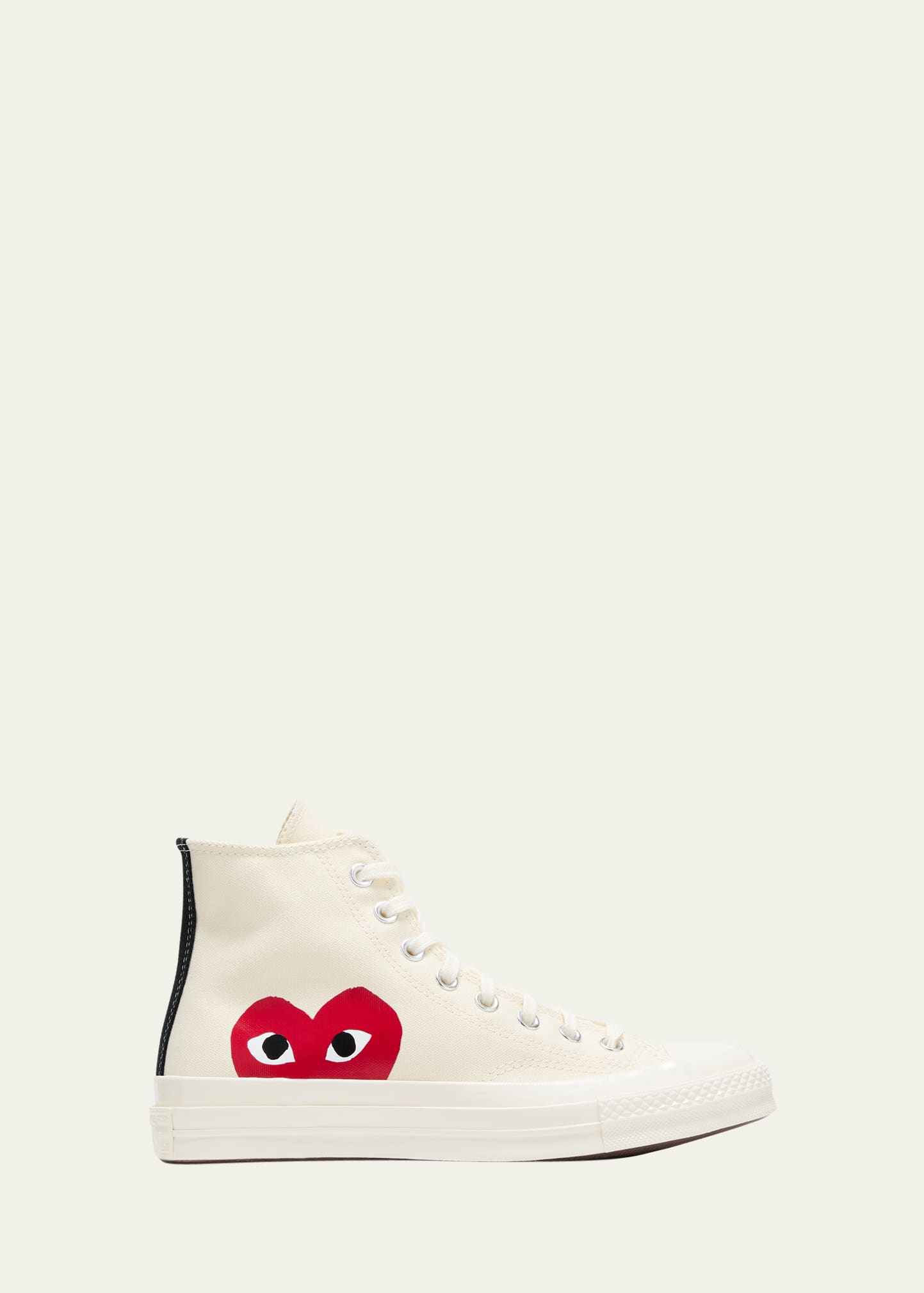 Shop Cdg Play X Converse Chuck Taylor Canvas High-top Sneakers In Beige
