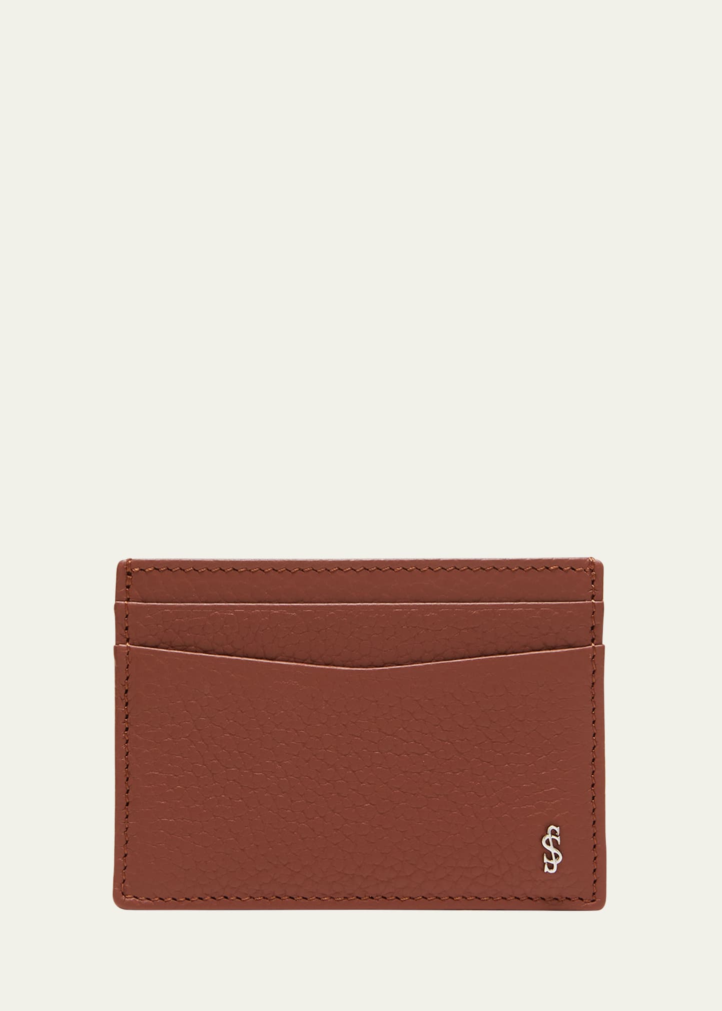 Serapian Men's Cachemire Leather Card Case In Navy Blue