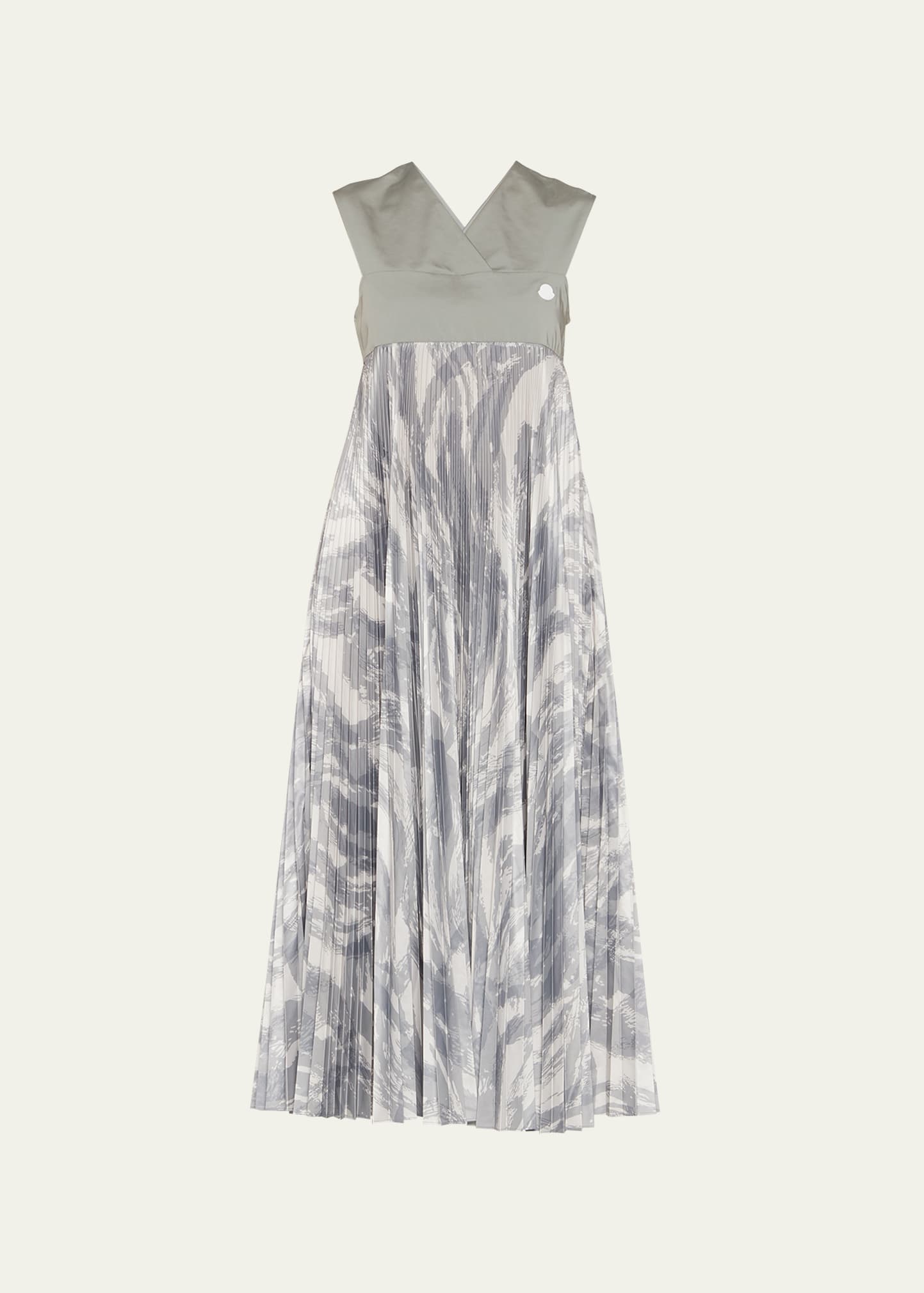 Moncler Genius 4 Moncler Hyke Plisse Maxi Dress In Grey