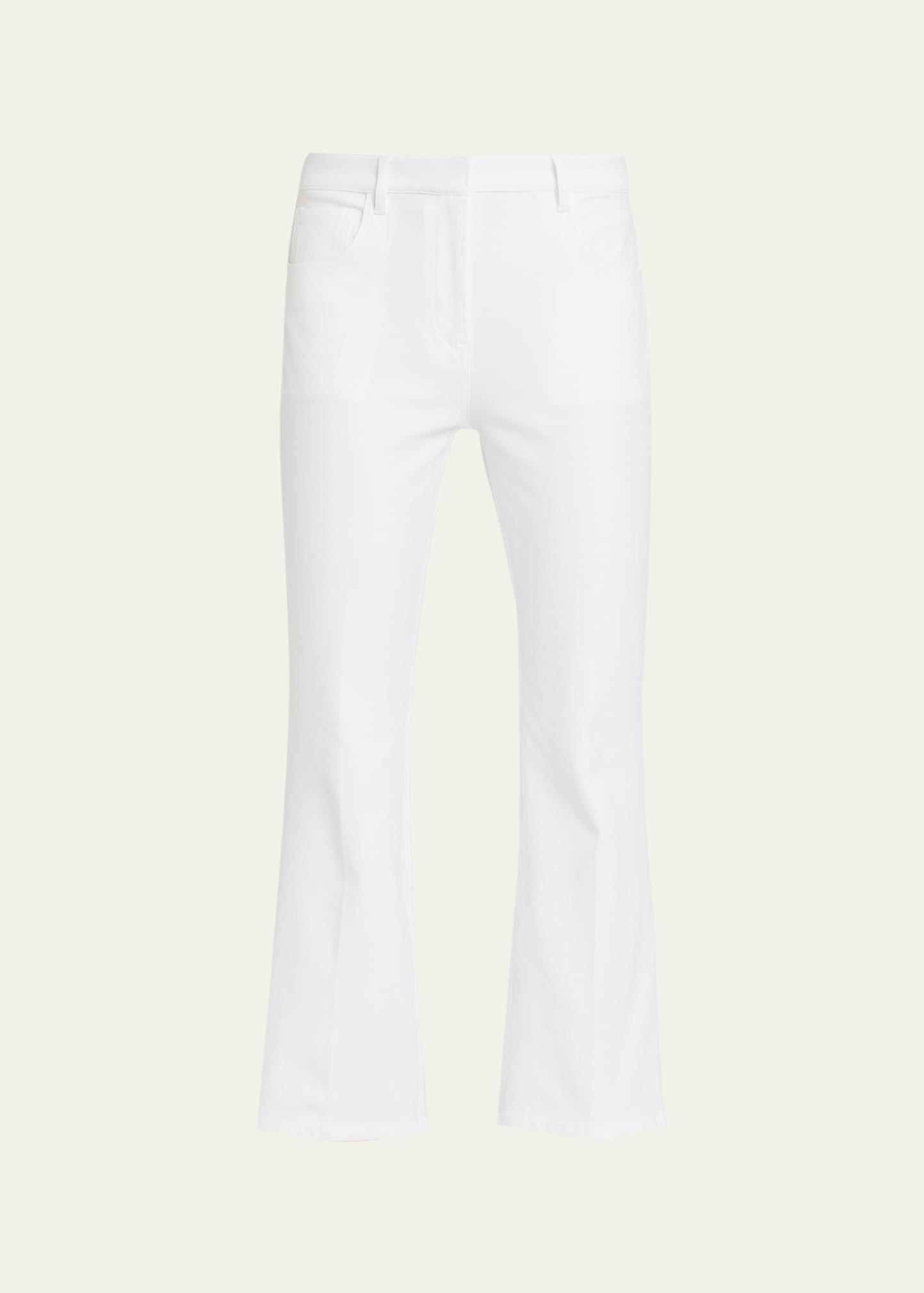 Theory Five-pocket Kick Flare Pants In Wht