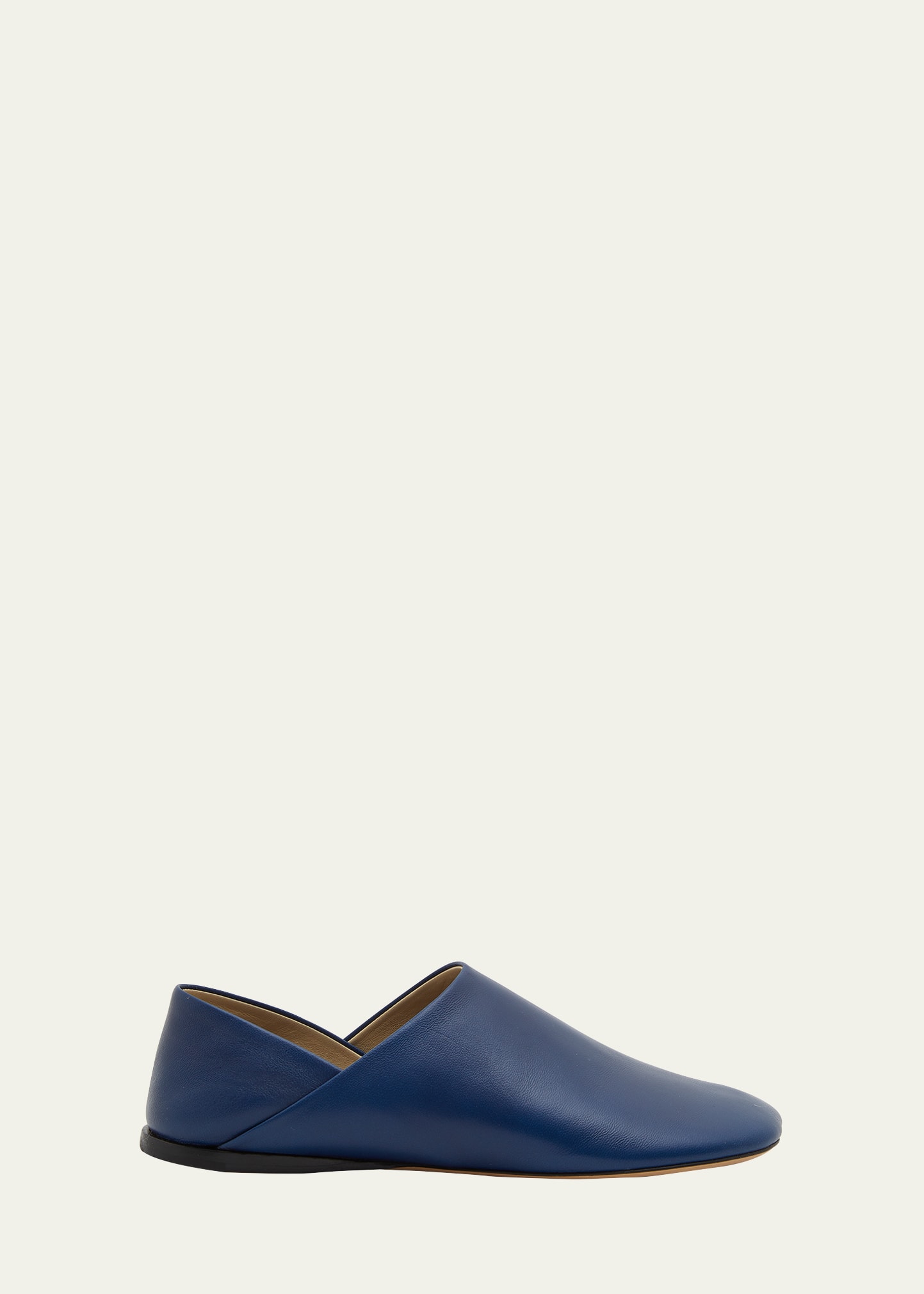 Loewe Toy Leather Slipper Loafers In Raw Denim