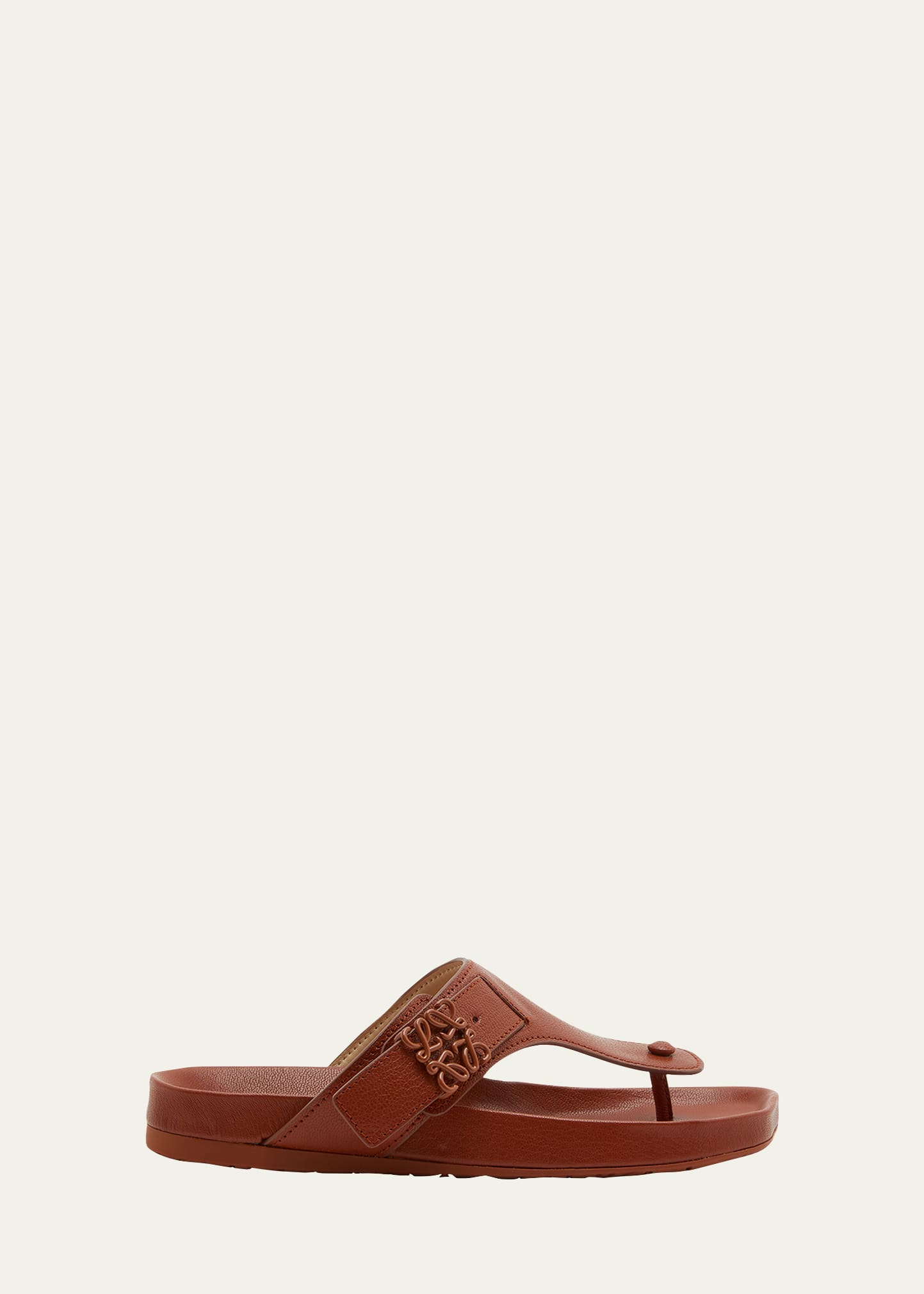 LOEWE LEATHER MEDALLION COMFORT THONG SANDALS