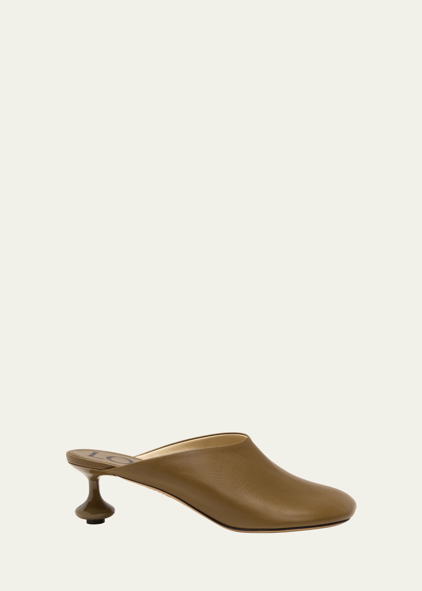 Loewe Toy Leather Drop Stiletto Mules In Green