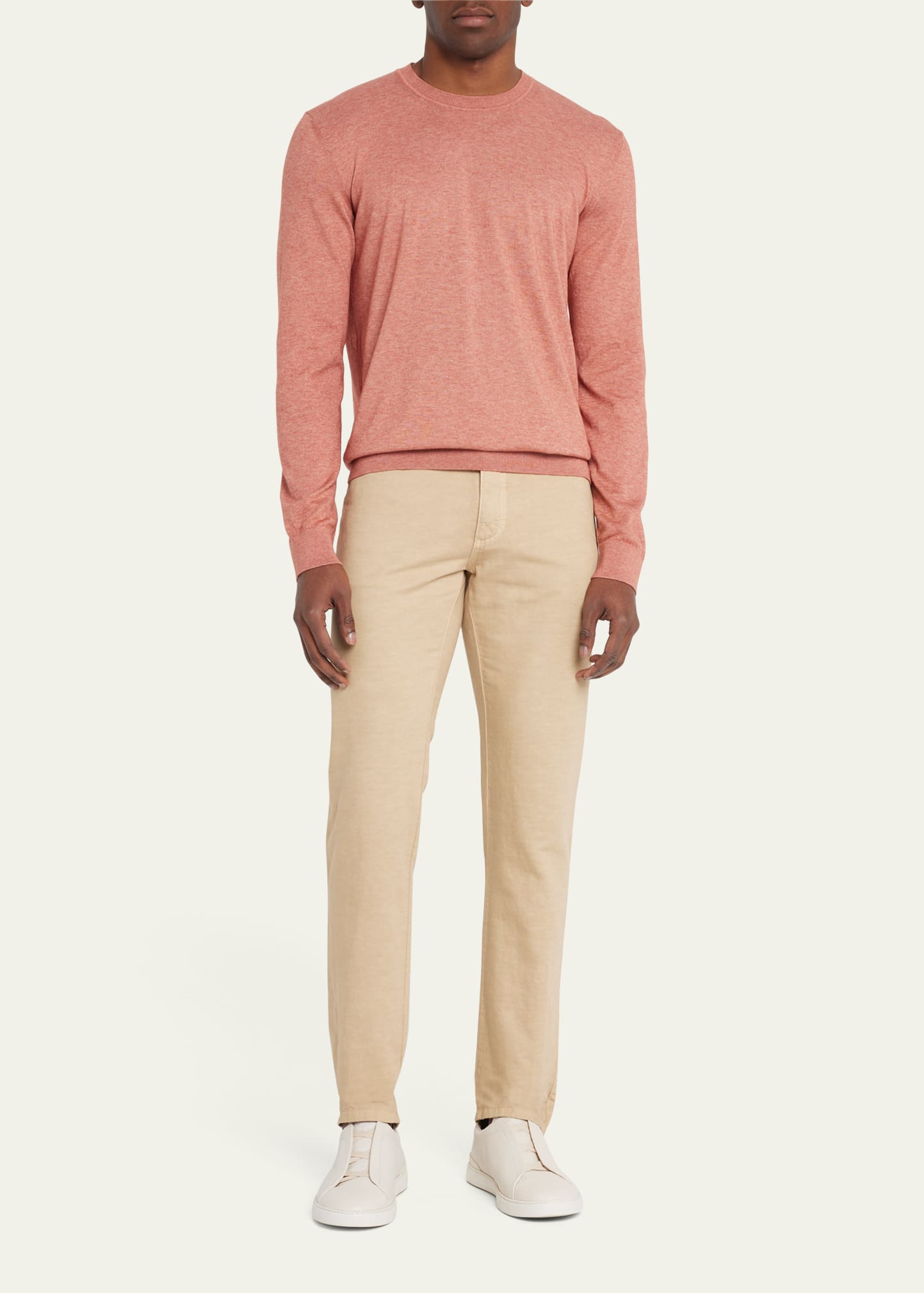Zegna Cashseta Knitted Crew-neck Jumper In Lt Pnk Sld