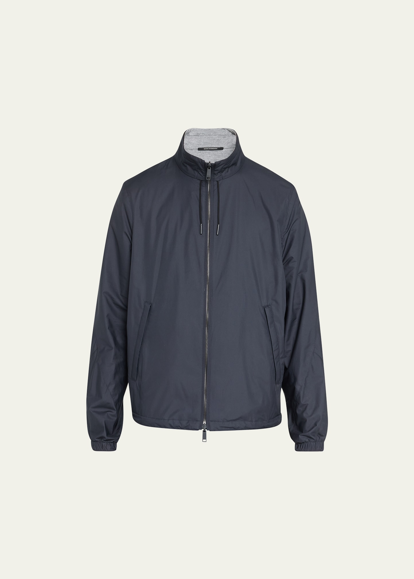 Shop Zegna Men's Reversible Blouson Jacket In Nvy Sld