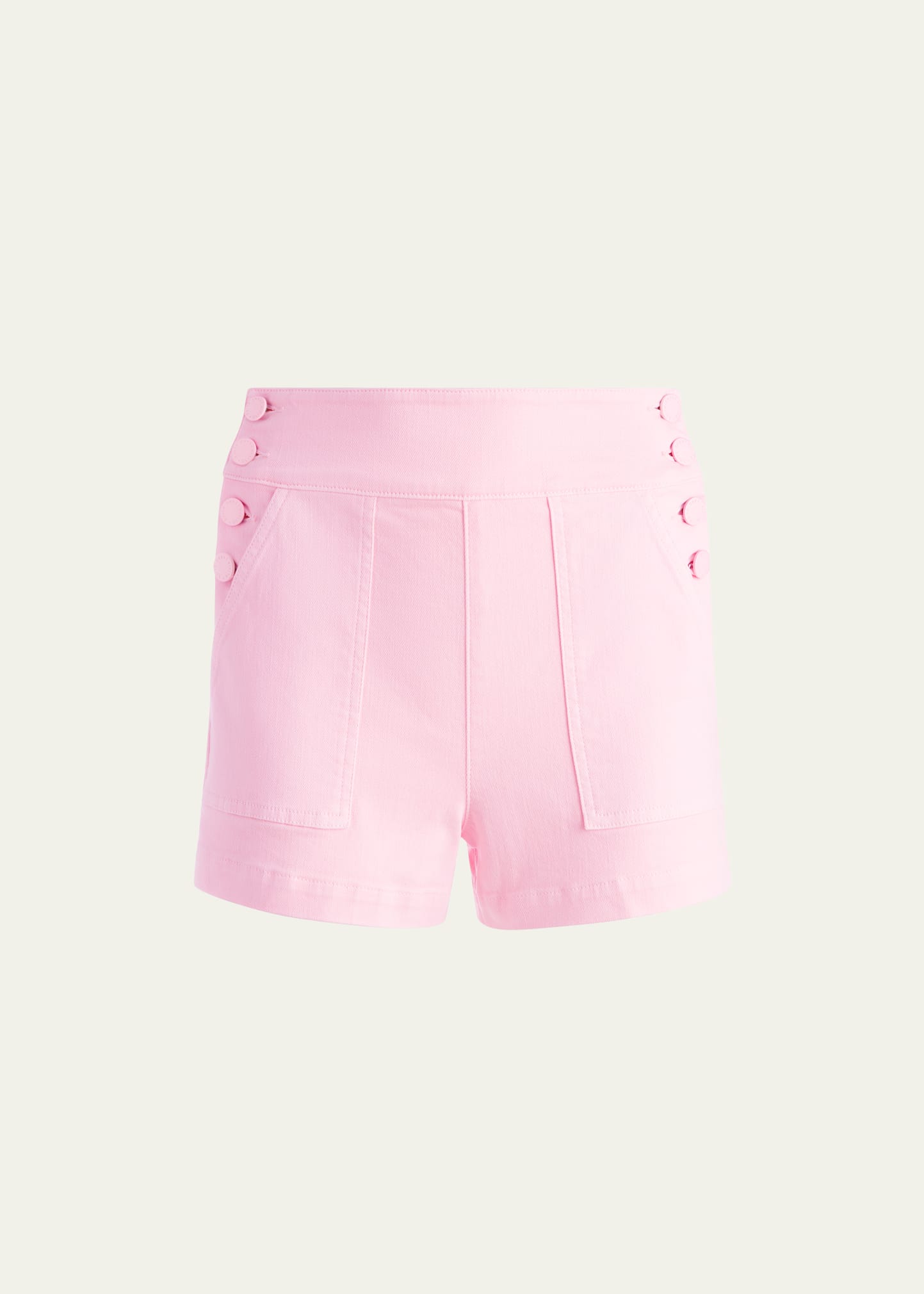 Alice And Olivia Donald High-waisted Denim Shorts In Petal