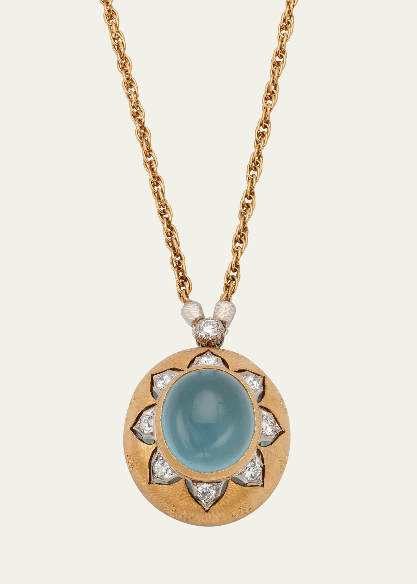 Buccellati Macri Color Pendant with Aquamarine and Diamonds