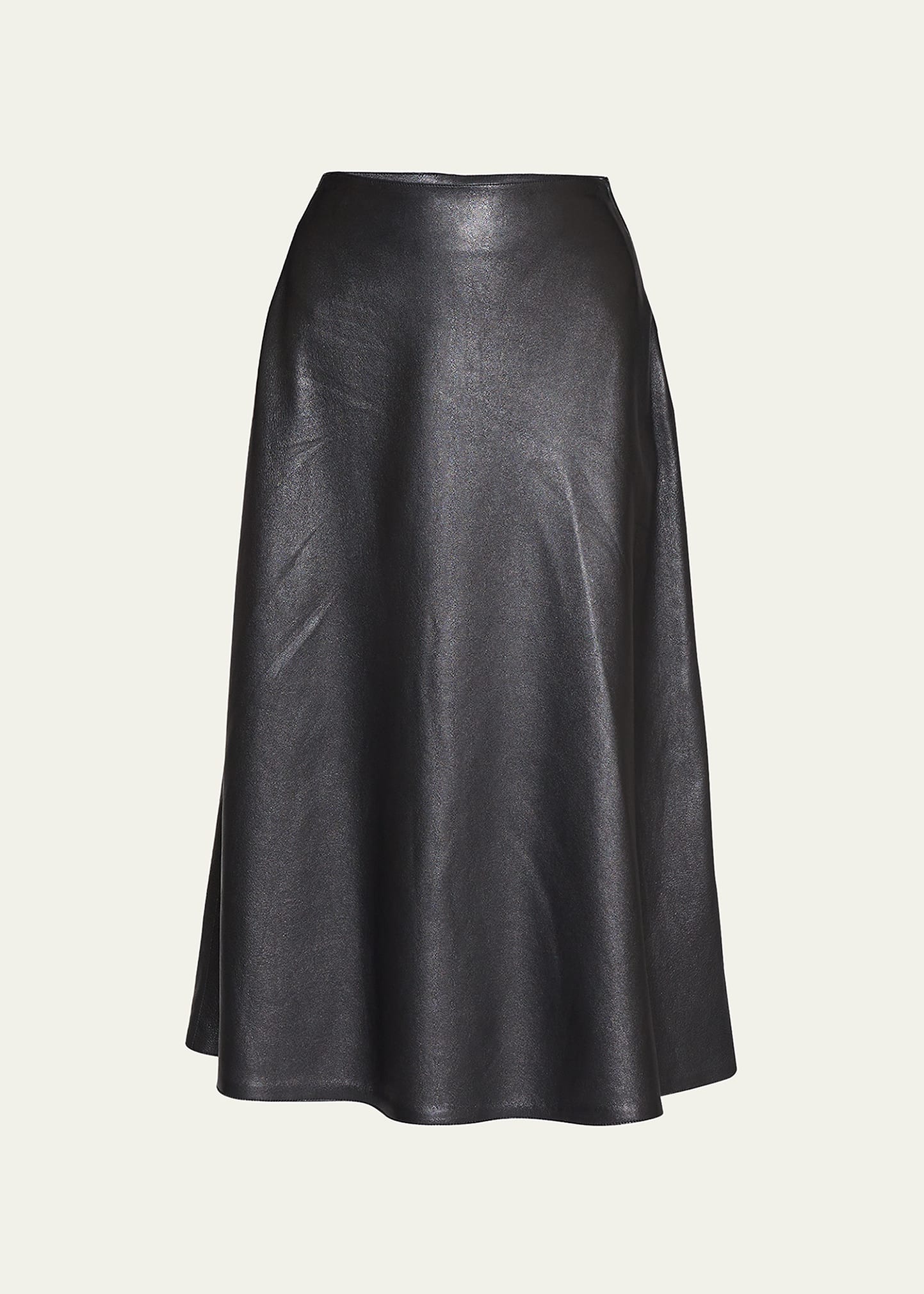 Shop Balenciaga Leather Midi Skirt In Noir