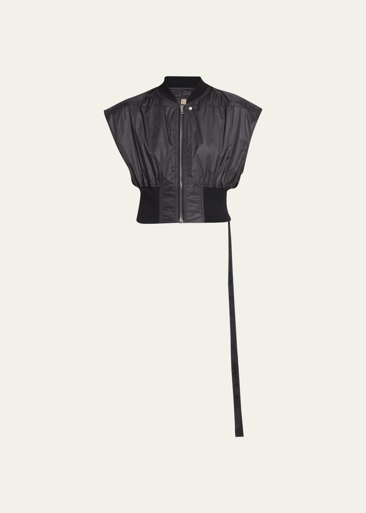 Drkshdw Rick Owens Crop Zip-front Vest Jacket In Black