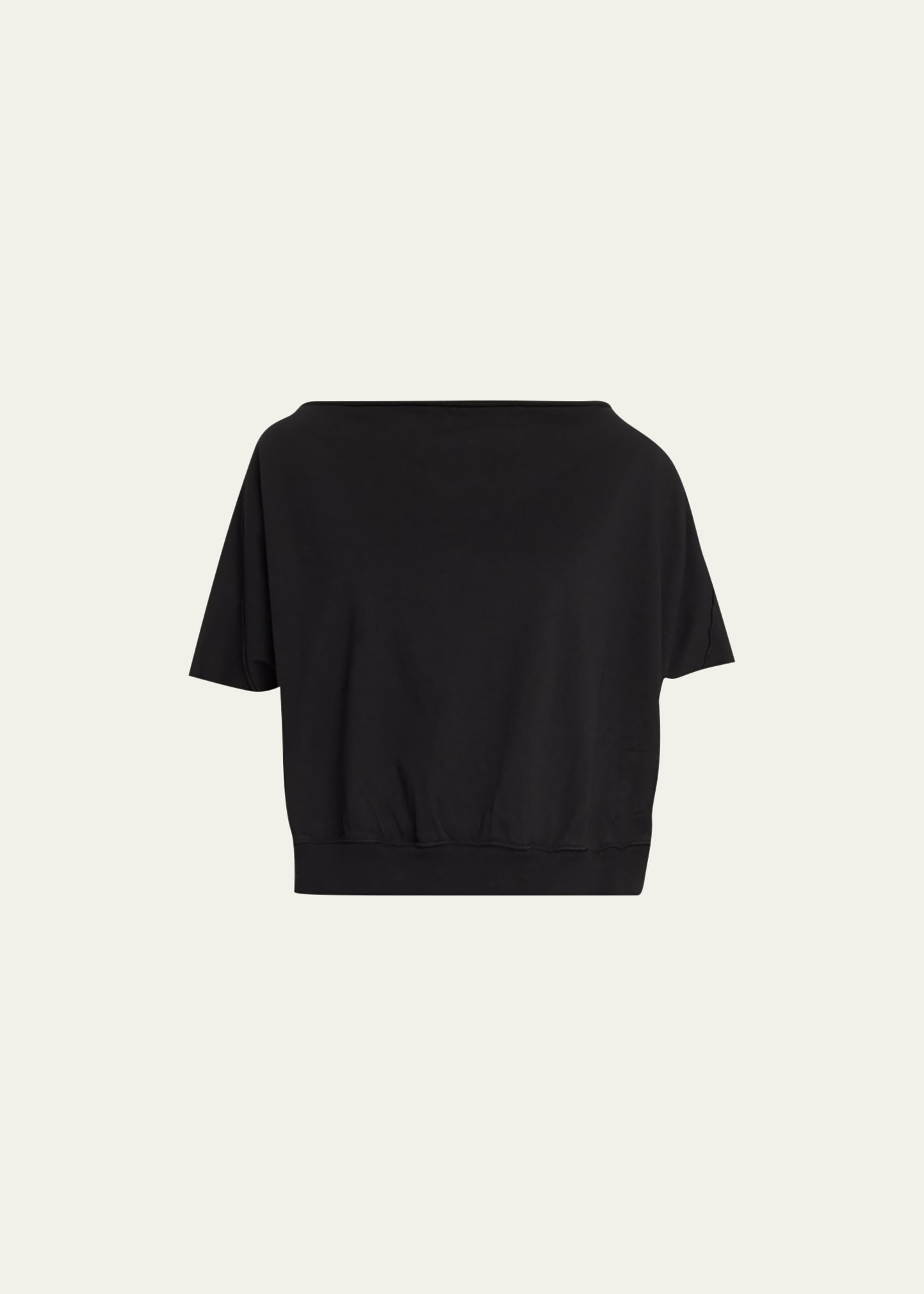 Drkshdw Rick Owens Boatneck Cropped T-shirt In Black