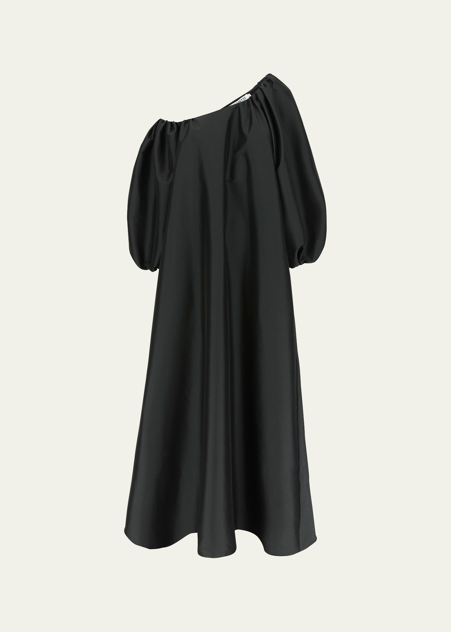 Bernadette Rose-print One-shoulder Gown In Black