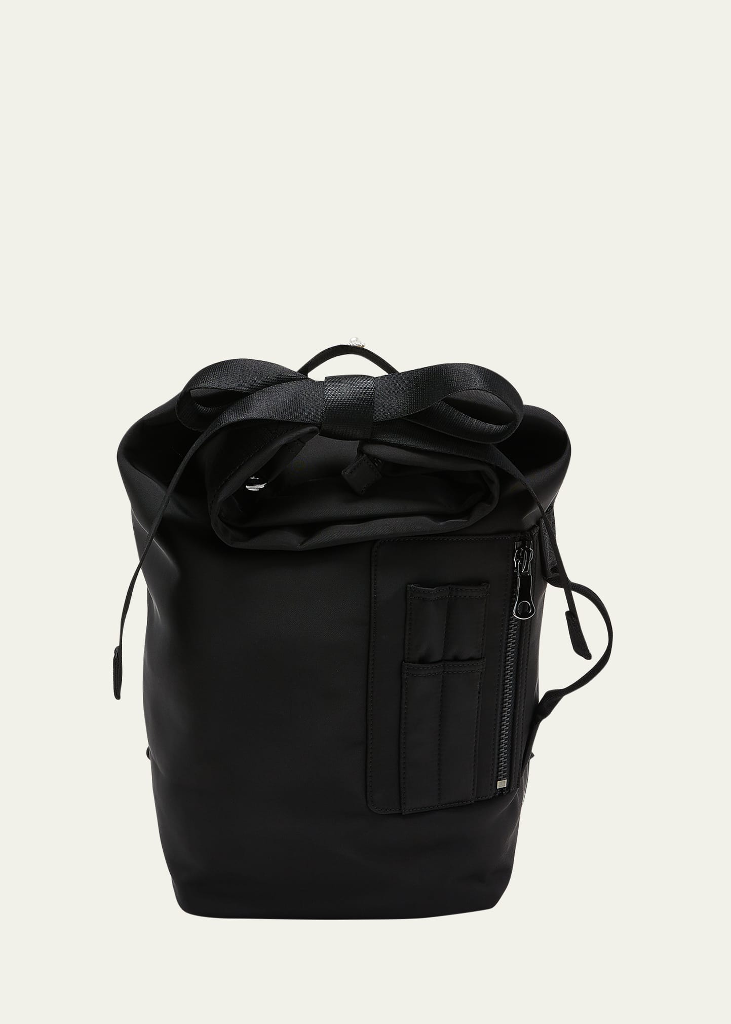 Simone Rocha Small Bow Tie Fashion Backpack In Black Pearl