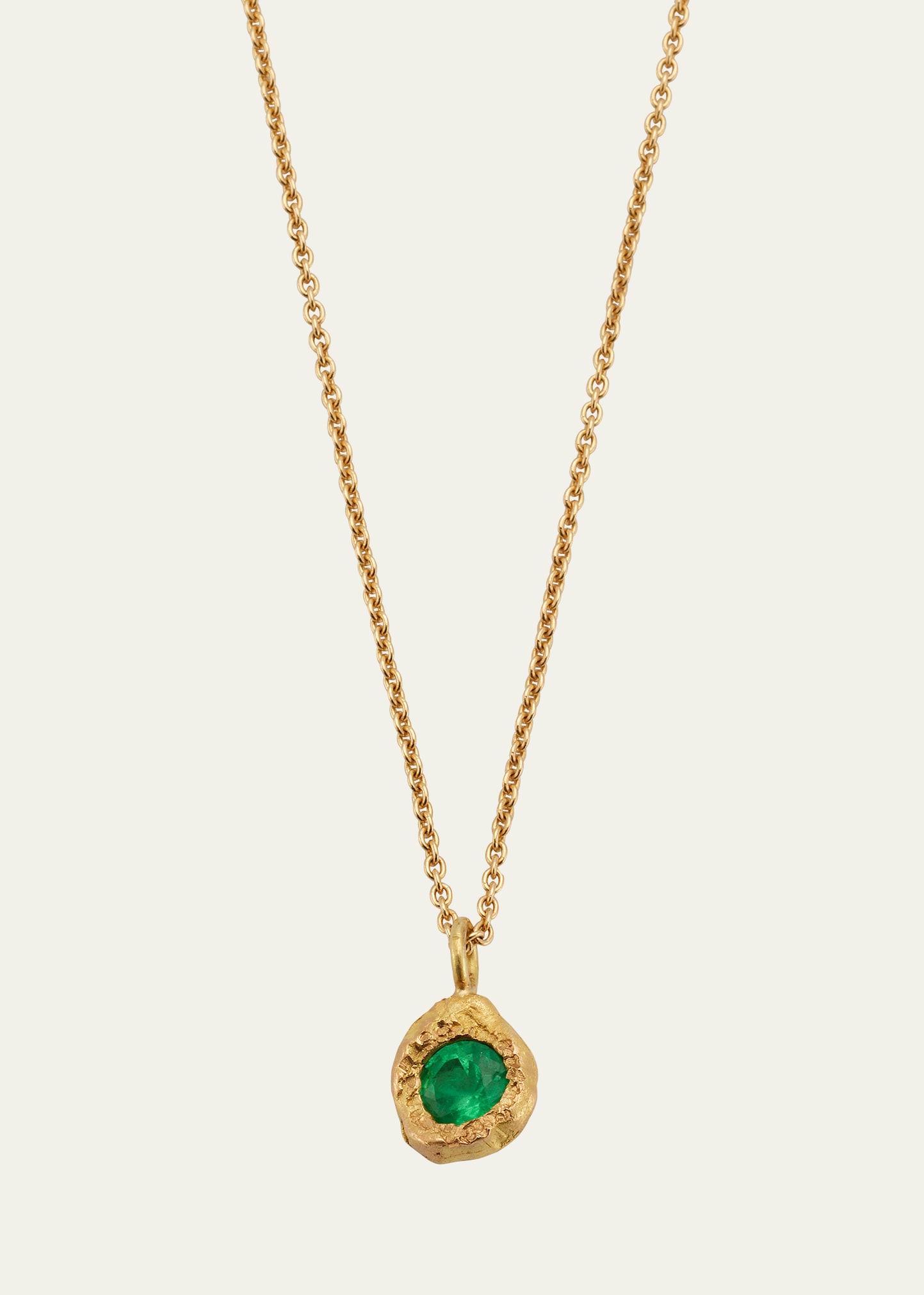 Elhanati Evie 18K Gold Emerald Nugget Pendant Necklace