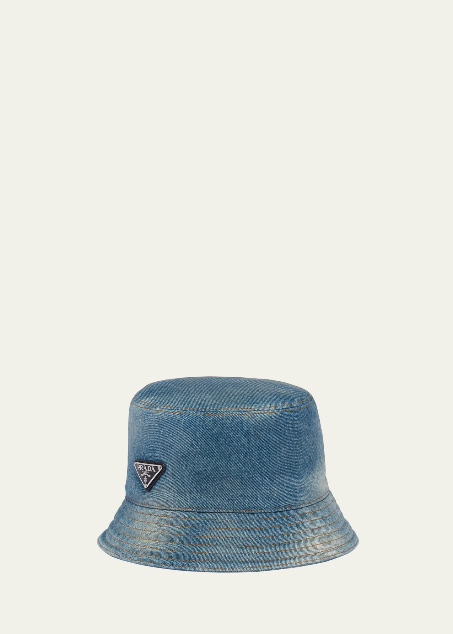 Men's Triangle Logo Denim Bucket Hat