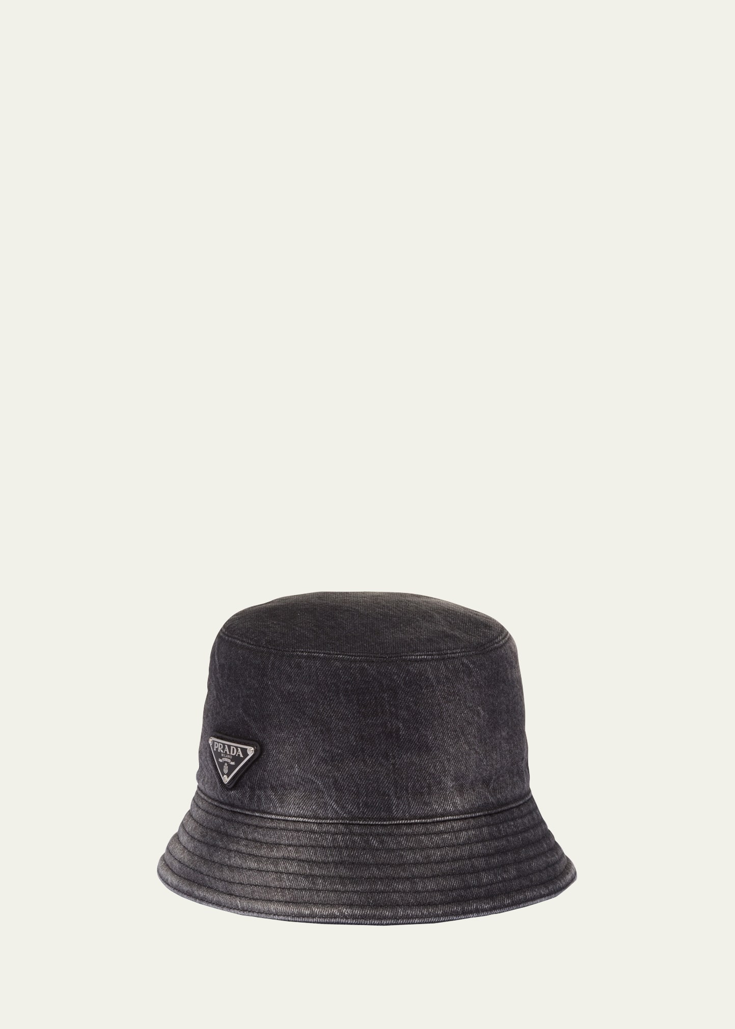 Men's Triangle Logo Denim Bucket Hat