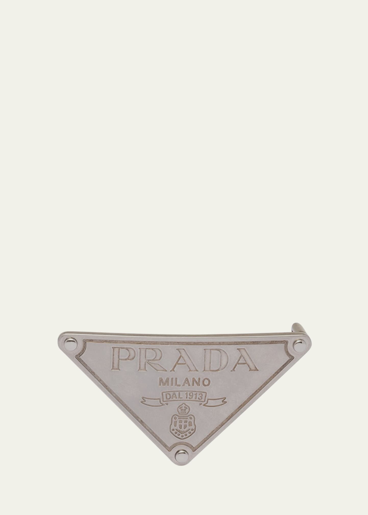 Prada Logo Details Belt Buckle In Silver