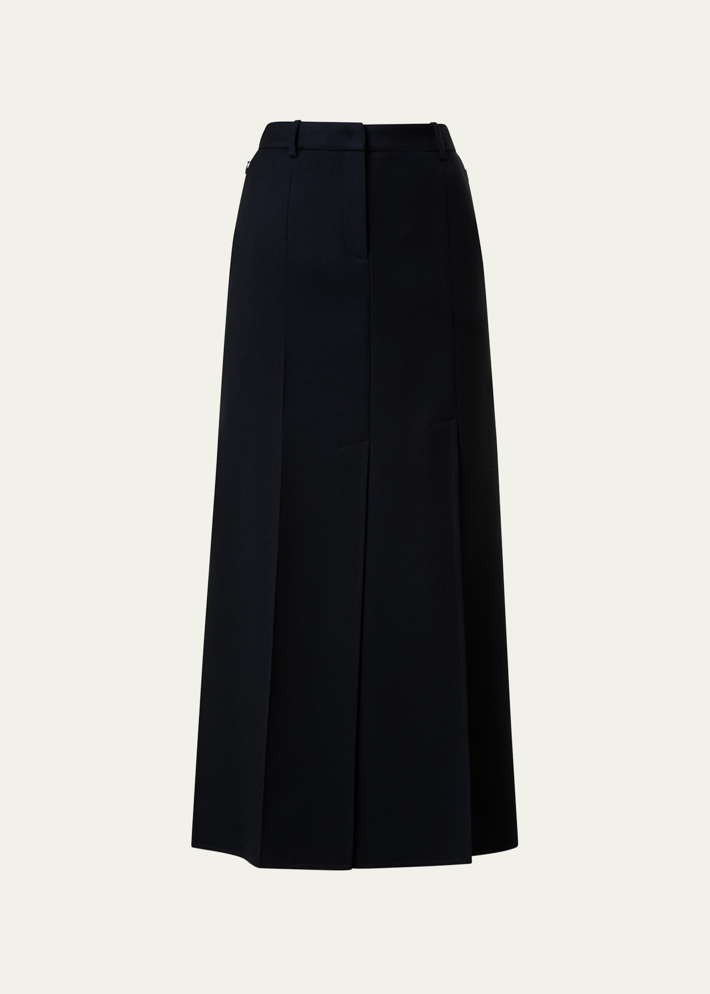 Akris Wool Double-face Midi Skirt In Black