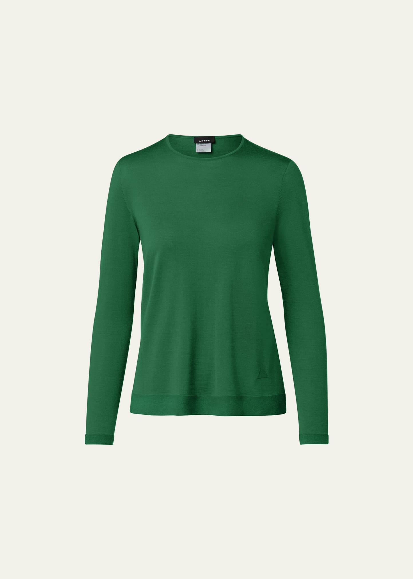 Akris Cashmere Blend Fine Gauge Knit Pullover In Green