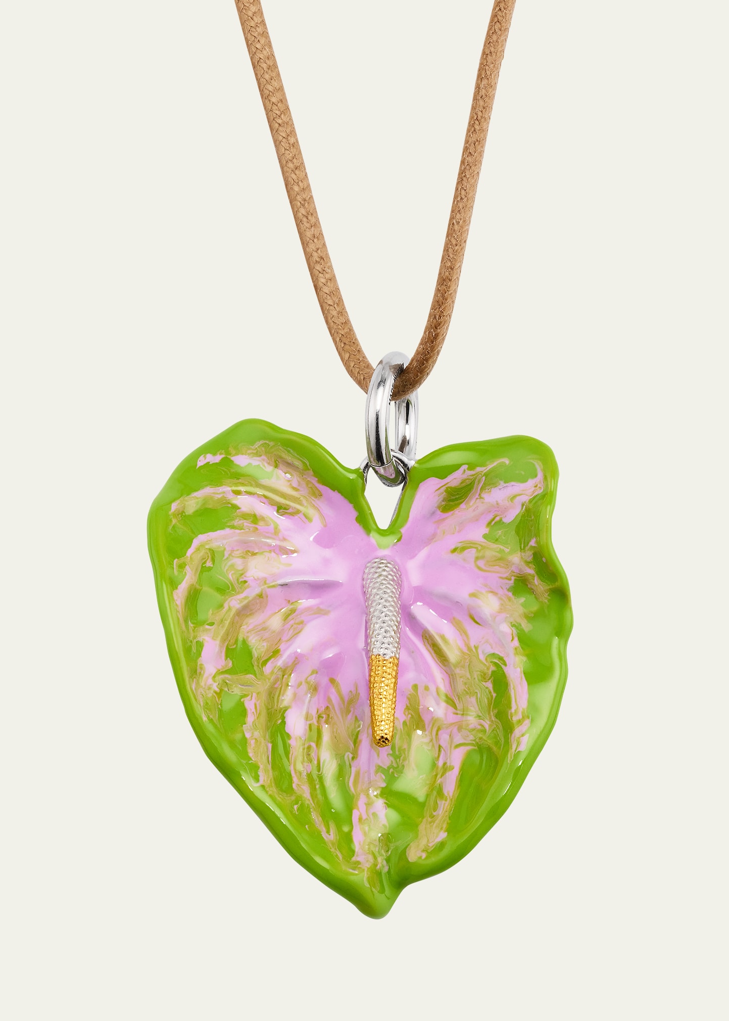 Loewe Anthurium Pendant Necklace In Green