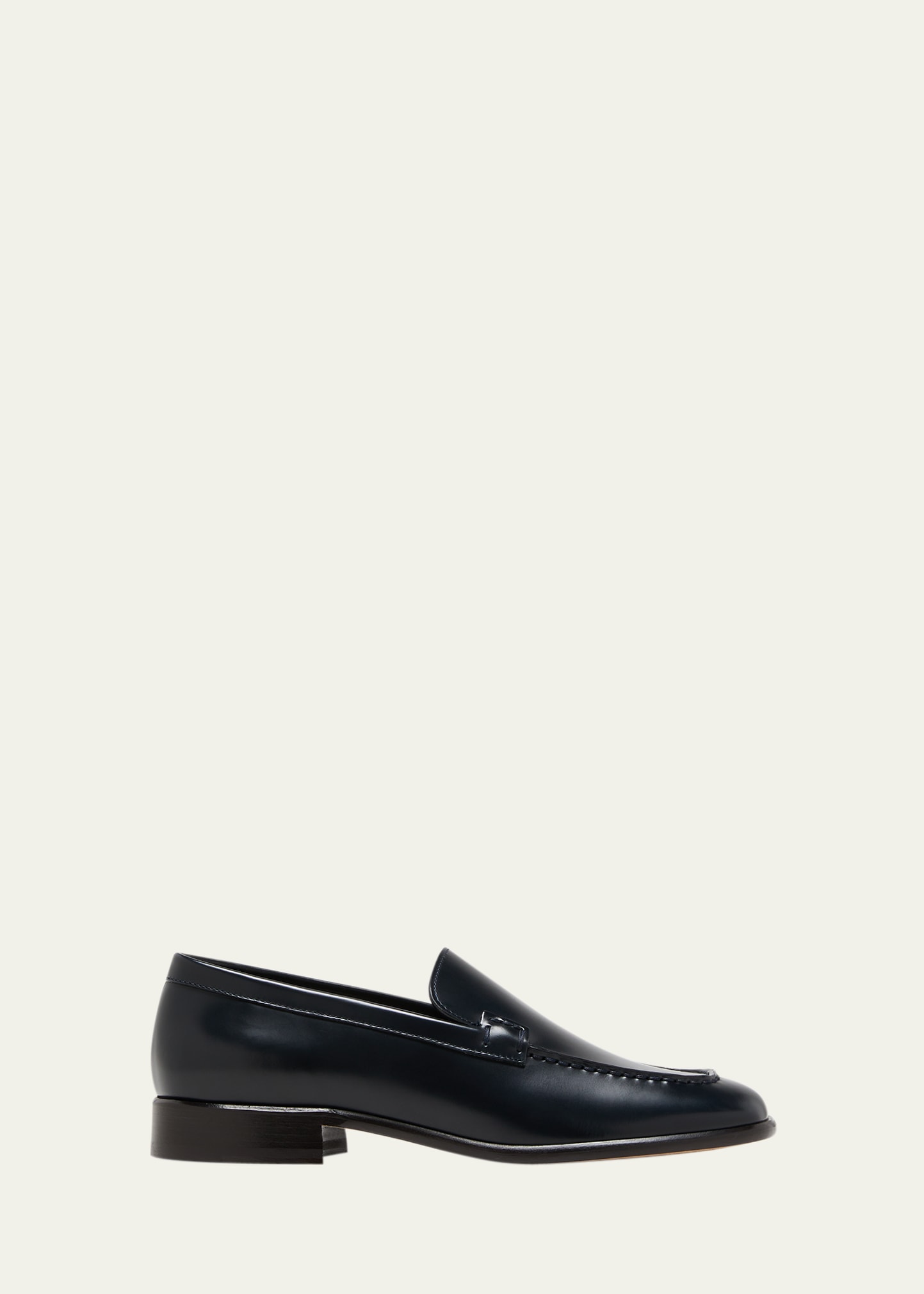 Shop The Row Mensy Calfskin Slip-on Loafers In Navy