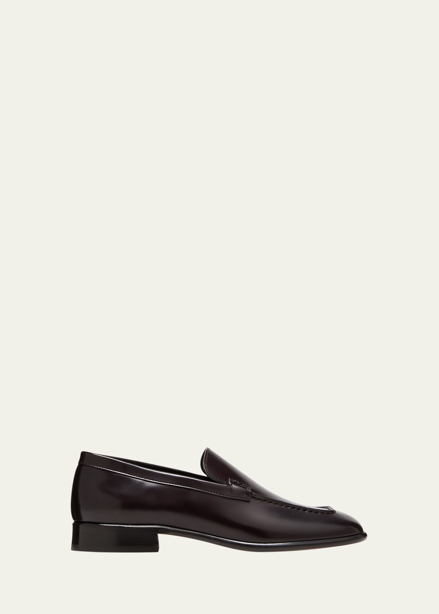 Shop The Row Mensy Calfskin Slip-on Loafers In Bordeaux