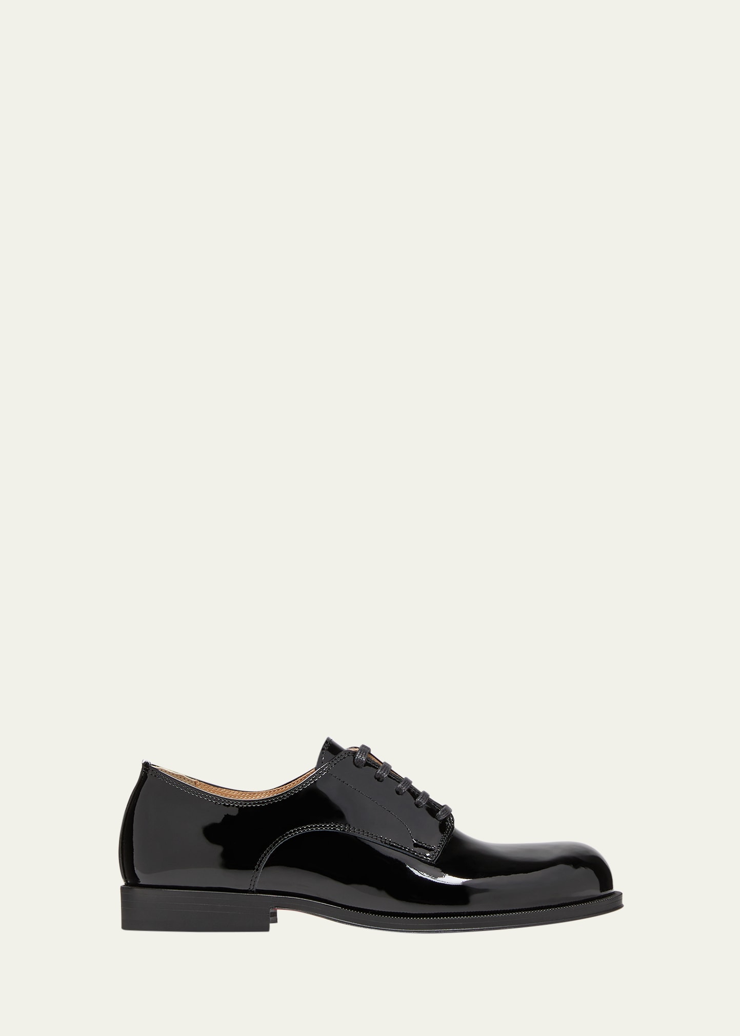 Shop Christian Louboutin Boy's Derbynou Patent Leather Shoes In Black