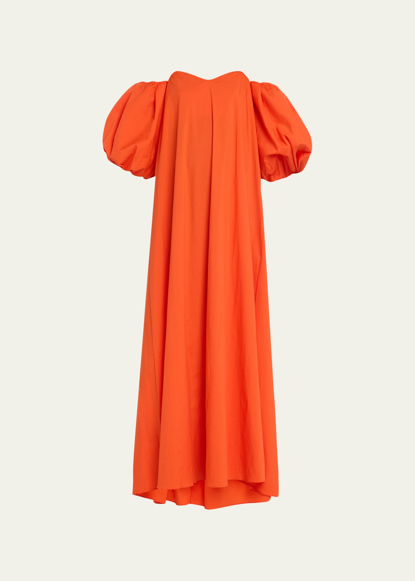 Caroline Constas Palmer Off-the-shoulder Cotton-blend Poplin Maxi Dress In Red