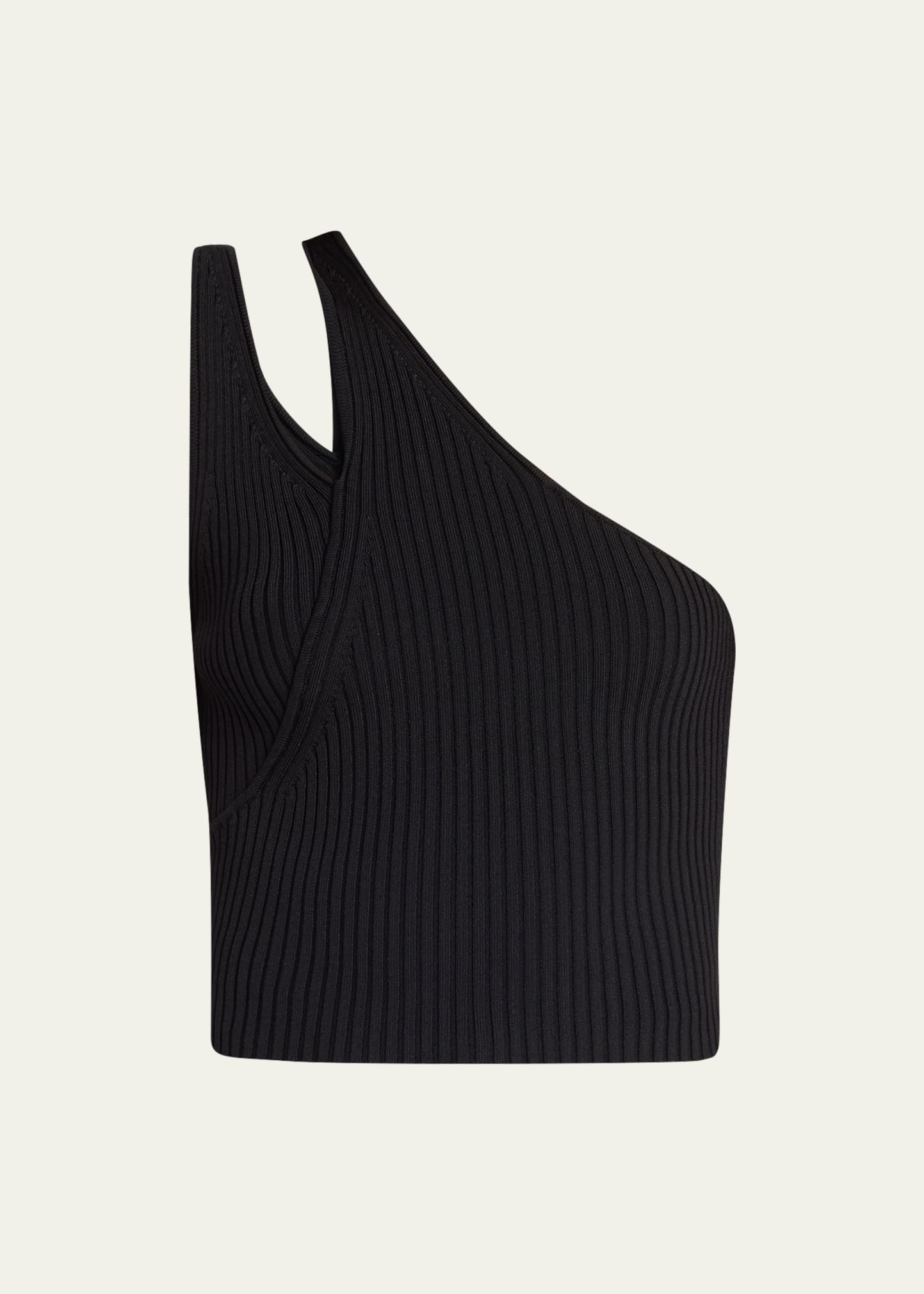 JONATHAN SIMKHAI JENNI COMPACT-RIB ONE-SHOULDER TANK TOP