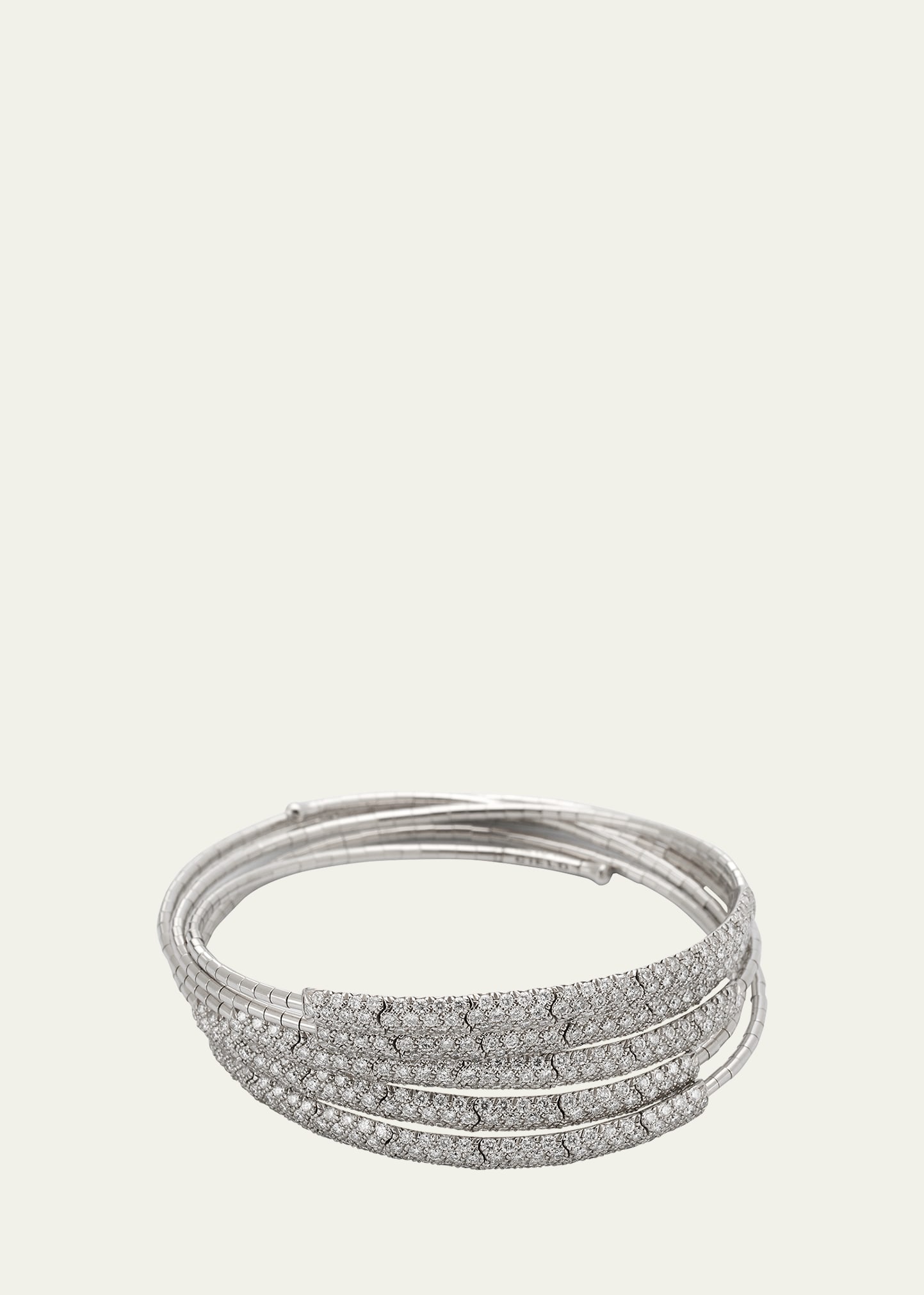 Mattia Cielo White Gold and Titanium Wrap Bracelet with Diamonds