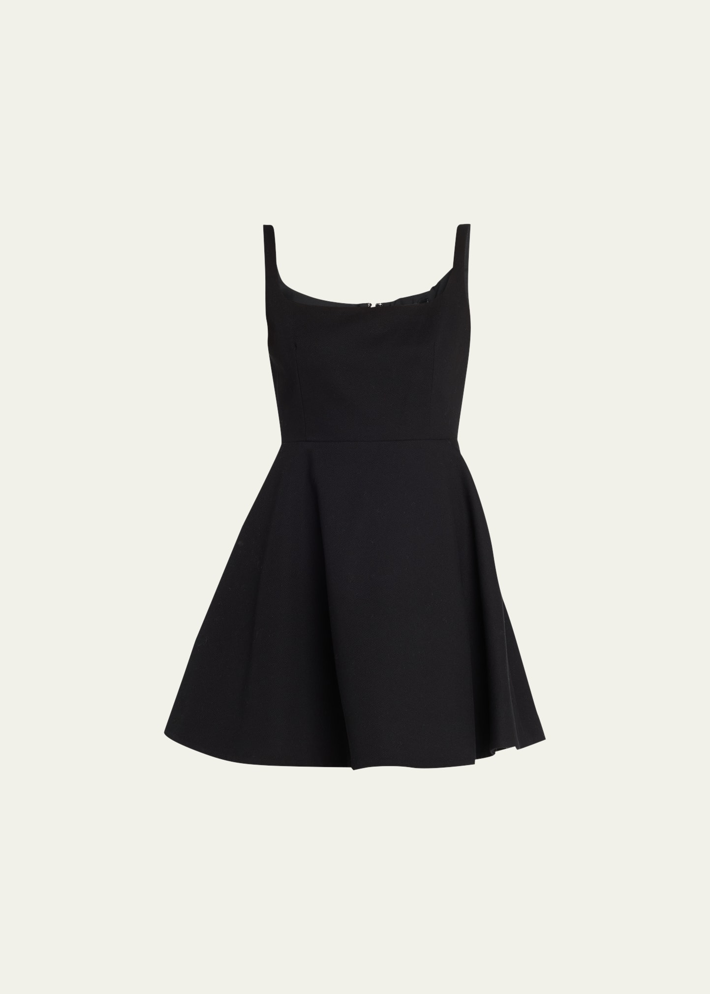 Theory Flared Square Neck Mini Dress In Blk