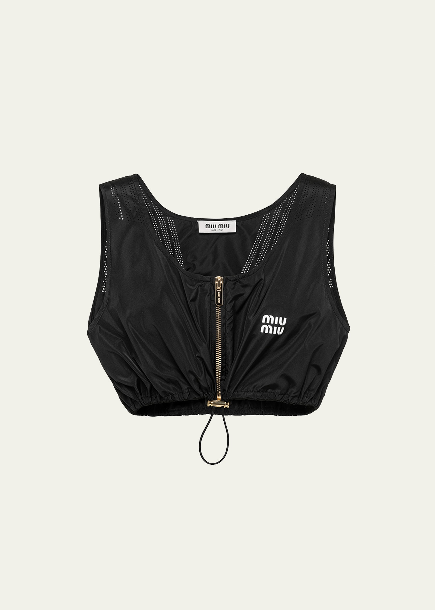 トップス MIU MIU Technical silk top Black Miu Miu Technical Silk Top In Black | ModeSens