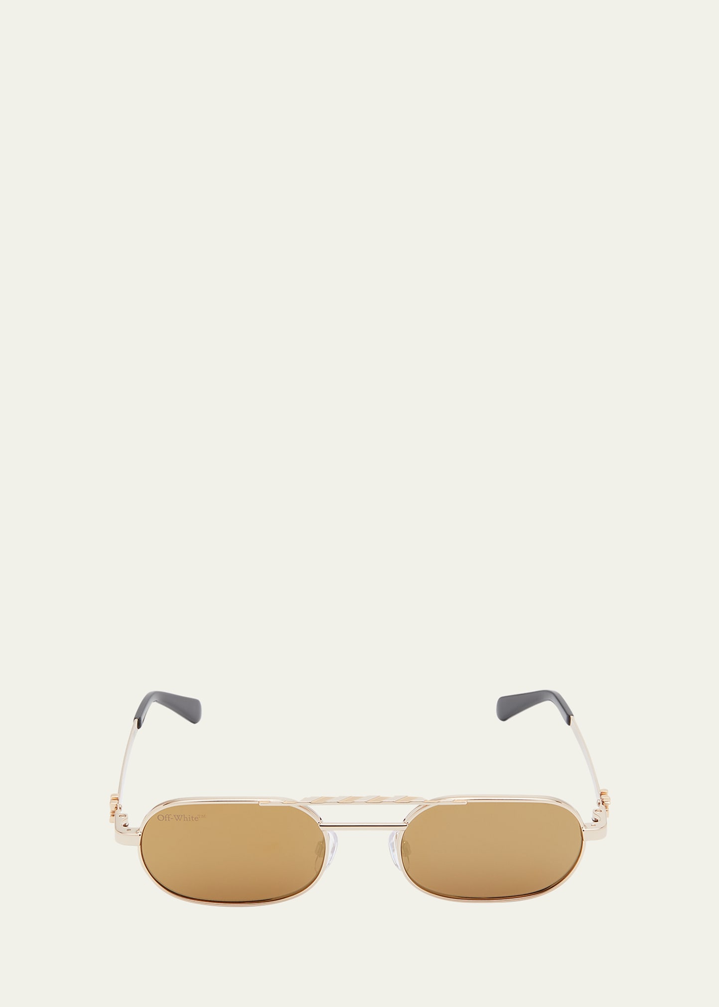 Off-white Men's Baltimore Oval Aviator Sunglasses In Gold Mirror Gold