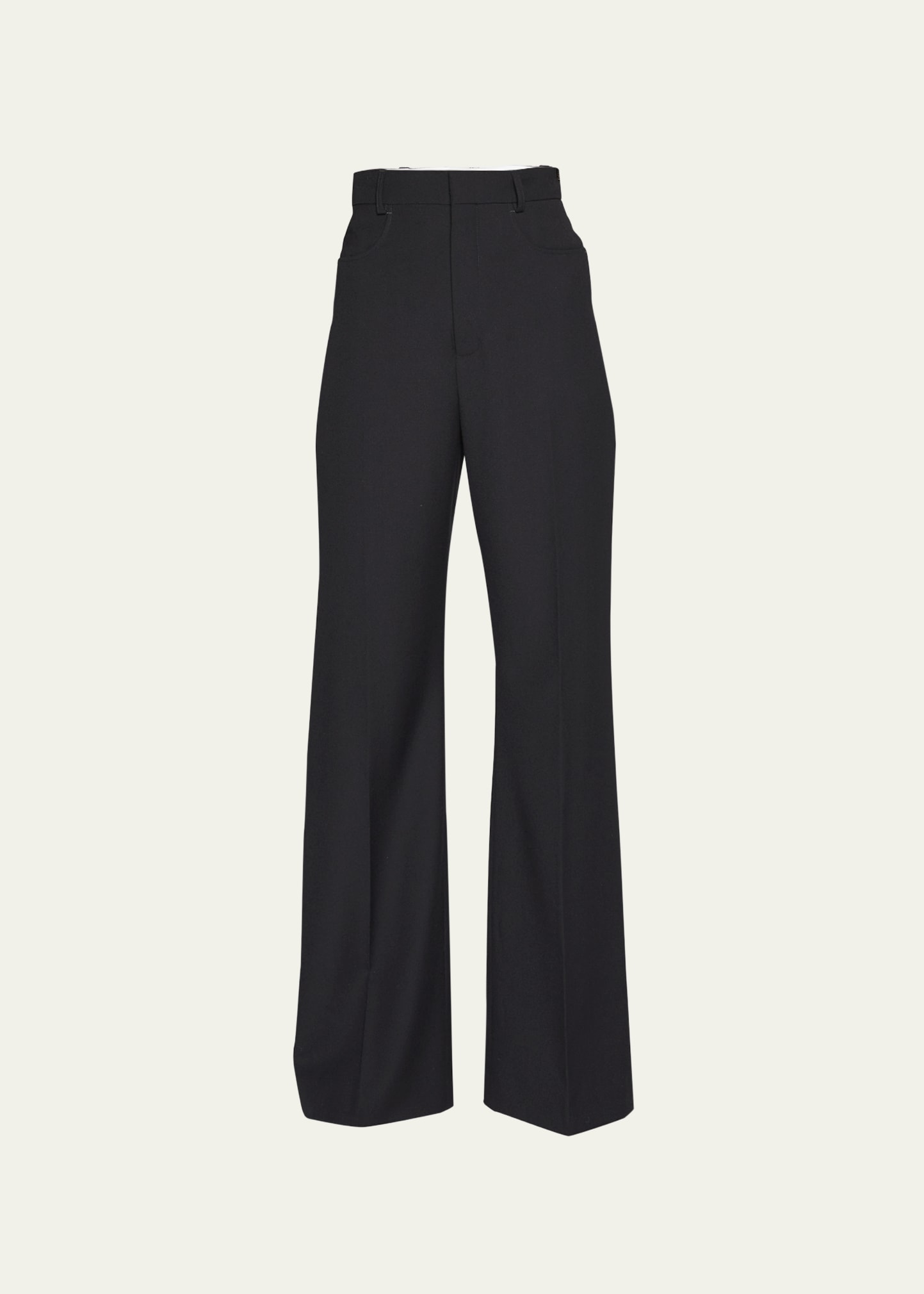 Jacquemus Le Pantalon Sauge Wool Twill High Pants In Black