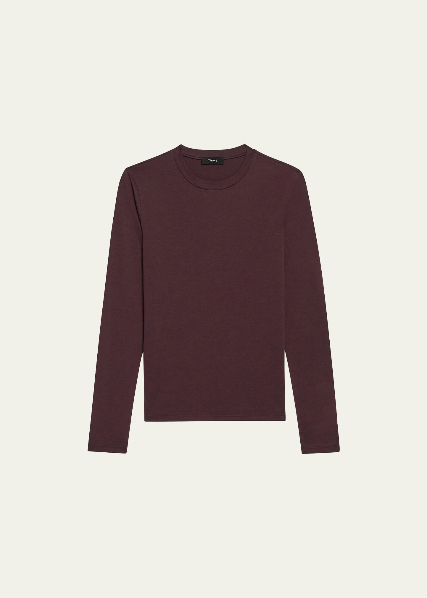Theory Tiny Long-sleeve Tee In Organic Cotton In Malbec