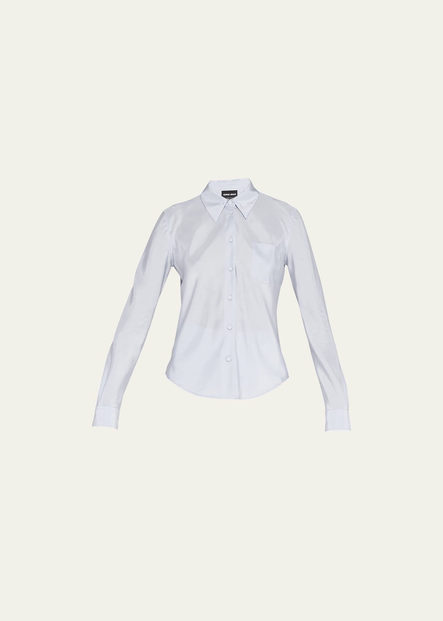 Giorgio Armani Silk Button-down Blouse In Ice