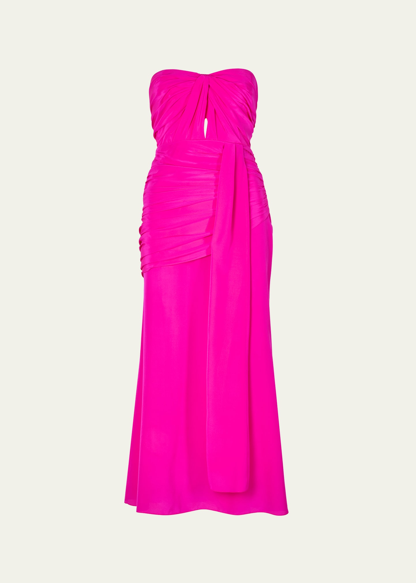 Johanna Ortiz Women's Blush Orchard Draped Strapless Gown In Neon Pink |  ModeSens