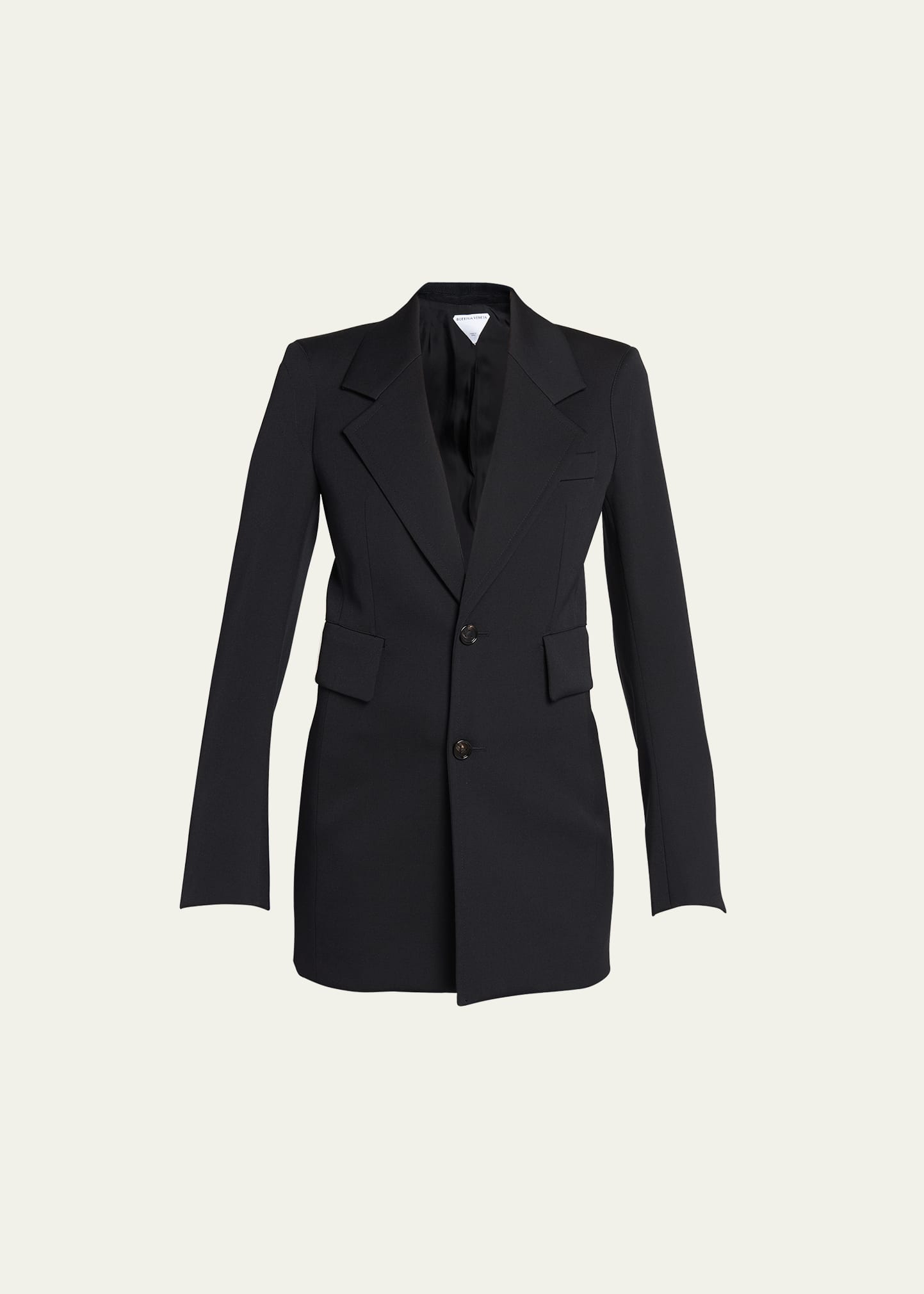 Shop Bottega Veneta Compact Wool Jacket In Nero