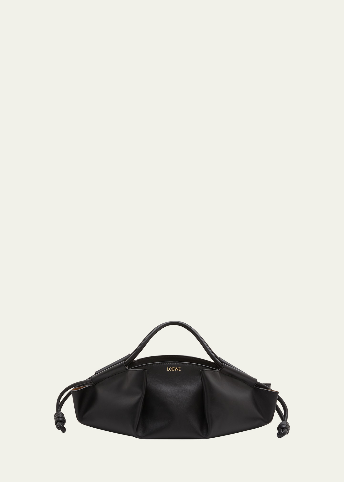 Shop Loewe Paseo Long Leather Top-handle Bag In Black