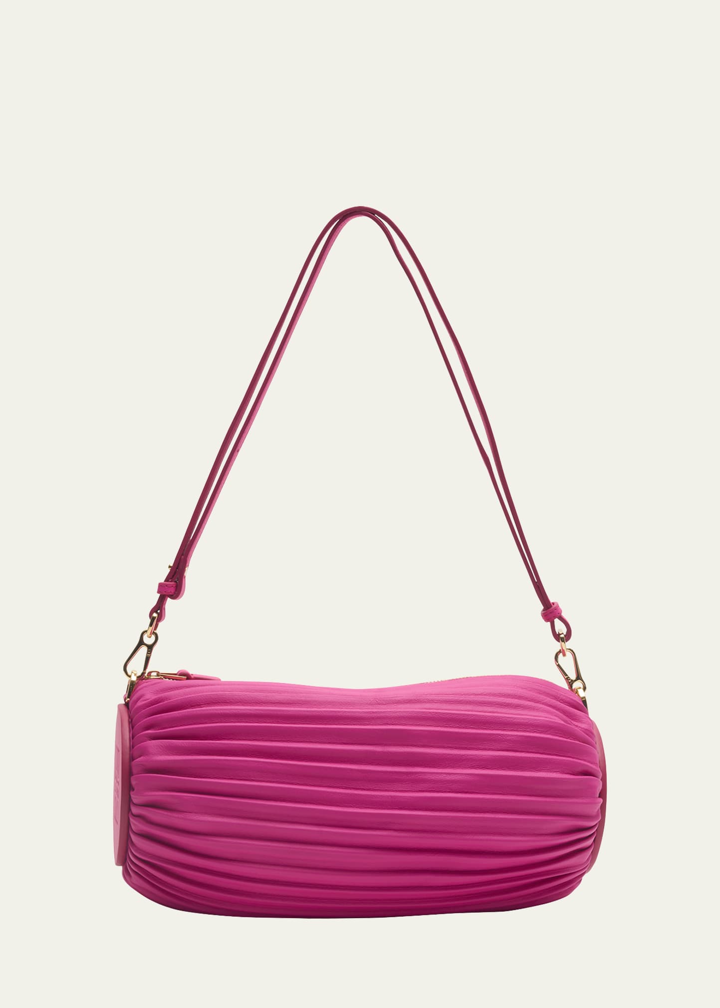 x Paula's Ibiza Bracelet Pouch in Pleated Napa Leather with Leather Strap
