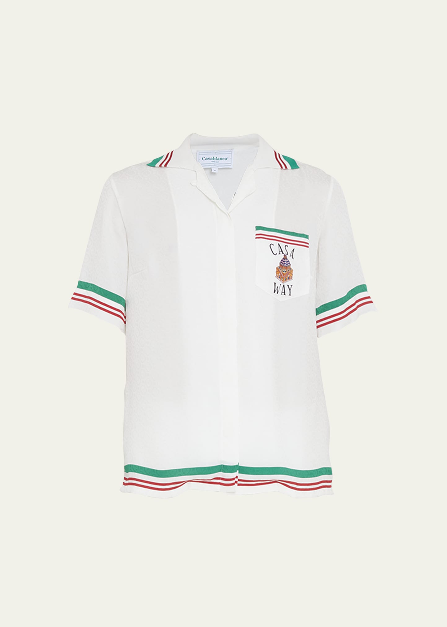 Casablanca Casa Way World Series Silk Shirt In White