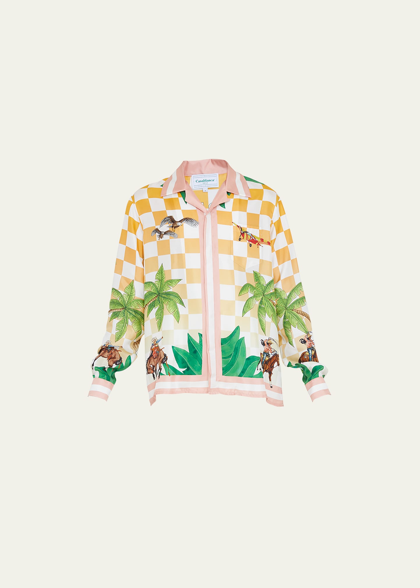 Casablanca Tennis Club Silk Shirt In  Tennis