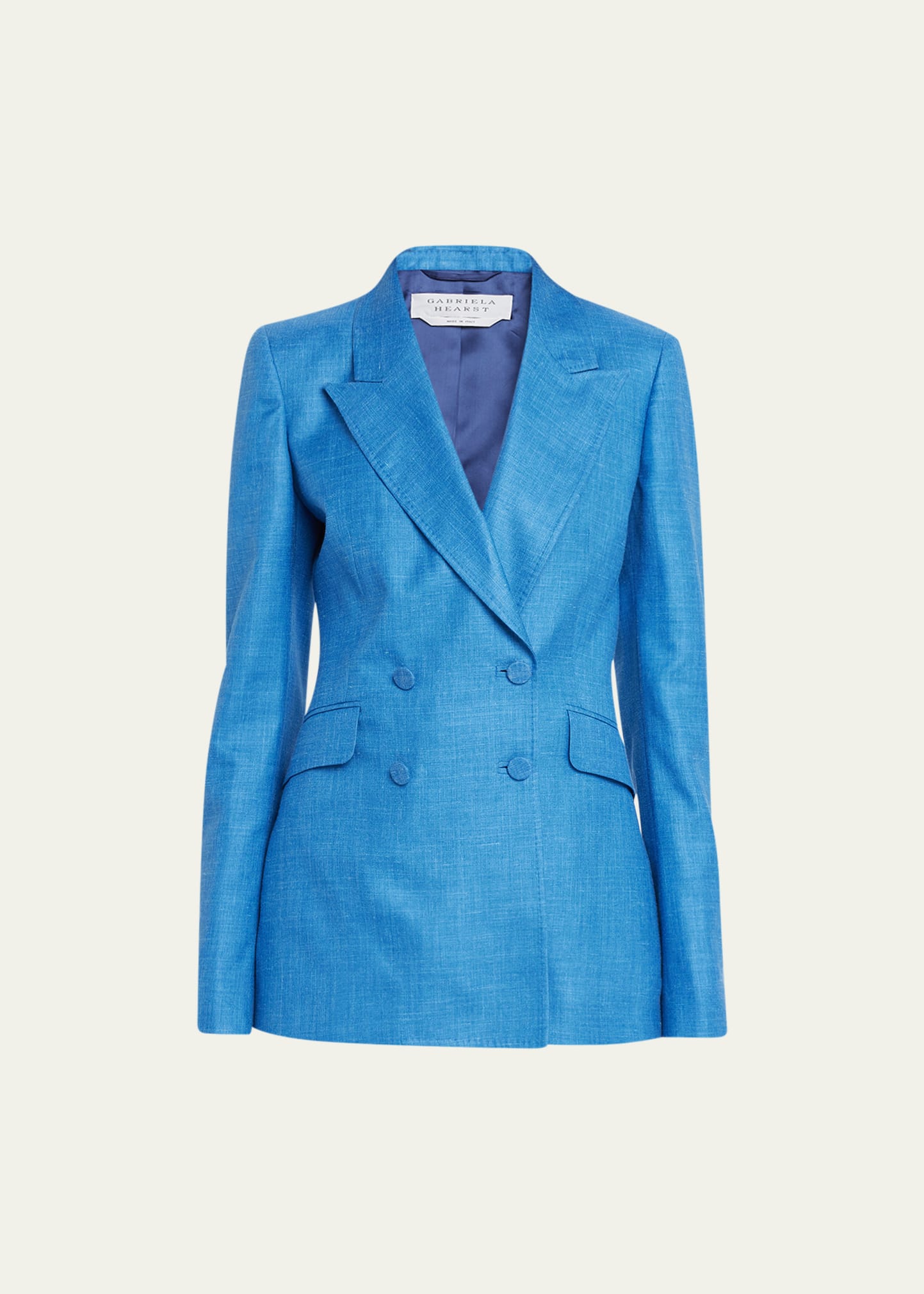 Gabriela Hearst Stephanie Double-breasted Blazer In Aventurine Blue