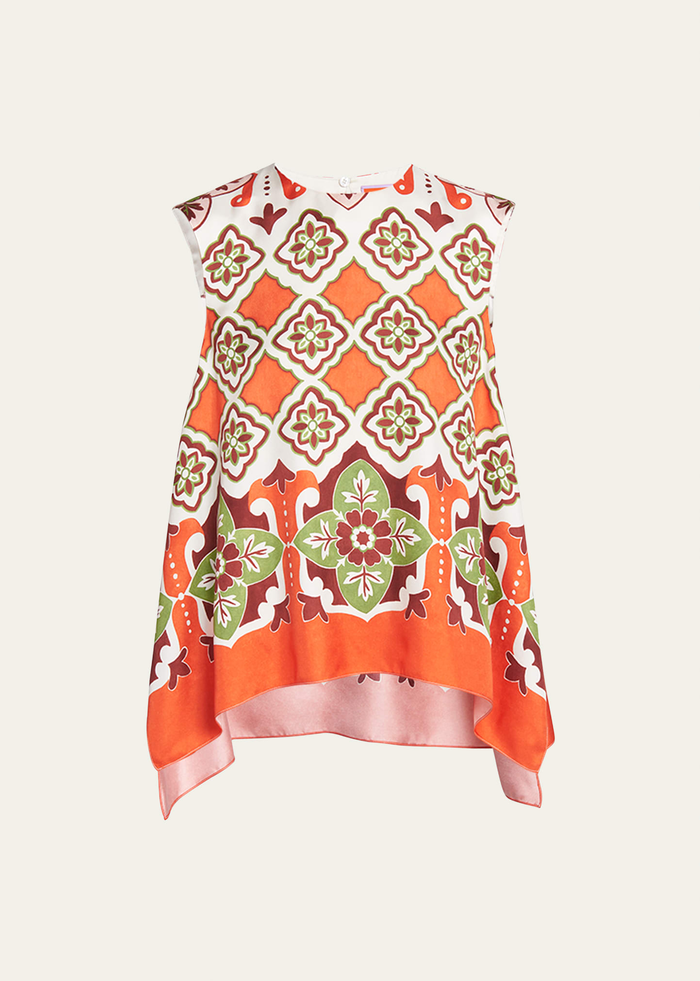 La Doublej San Carlo Abstract-print Handkerchief Sleeveless Top In Partenope