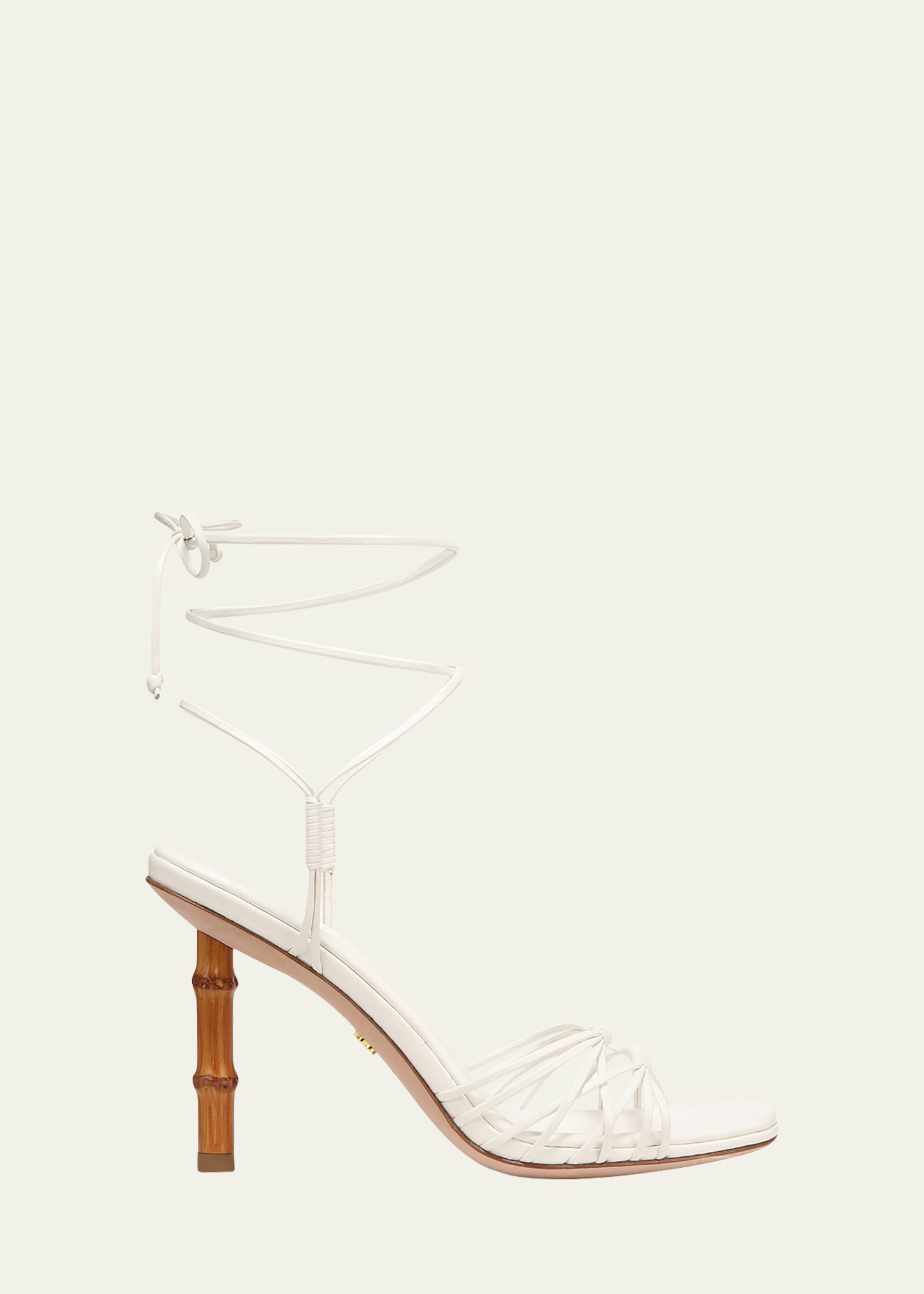 Veronica Beard Cabot Strappy Ankle-wrap Sandals In Coconut White Lea