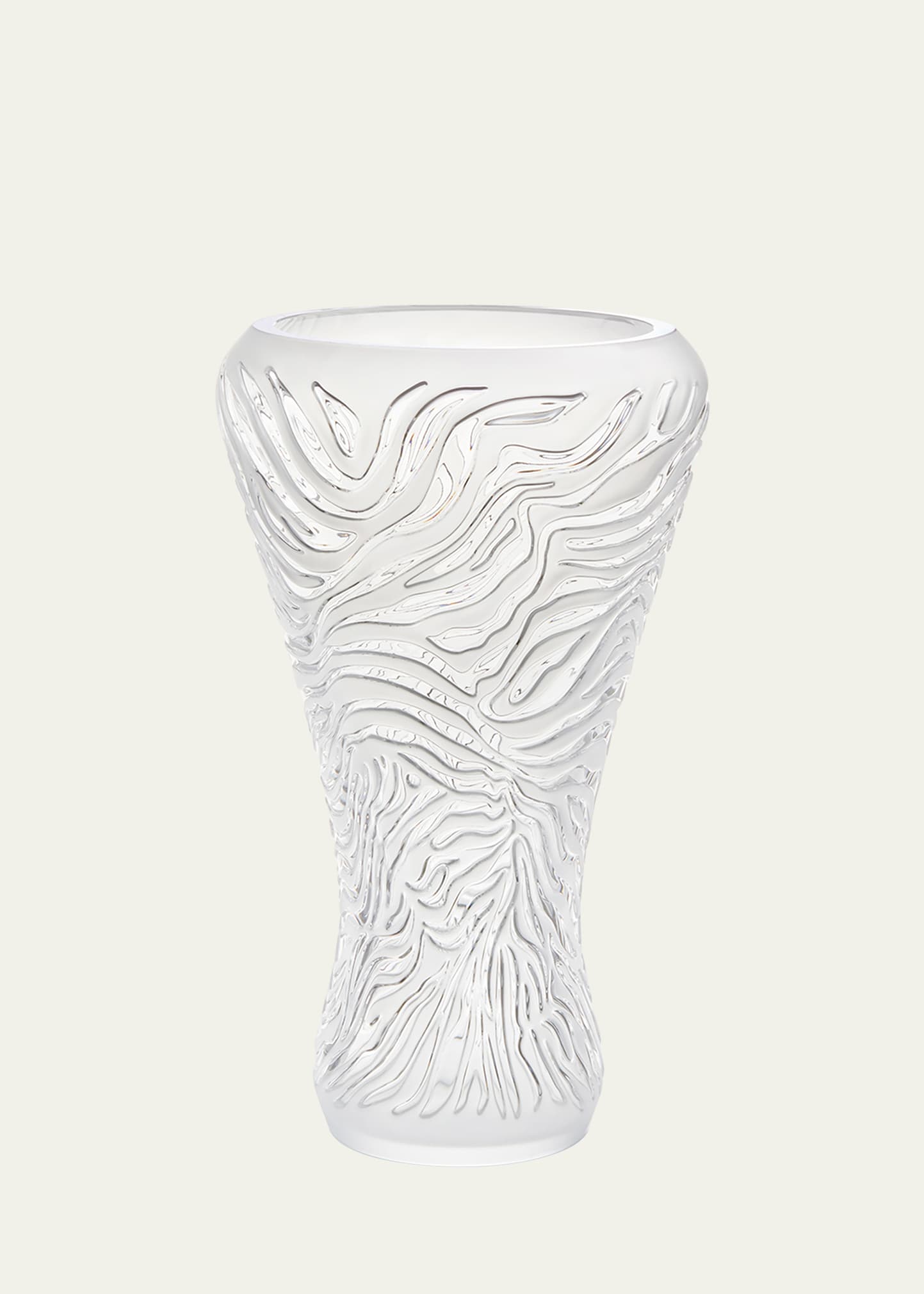 Lalique Zebre Vase, Satin Finish